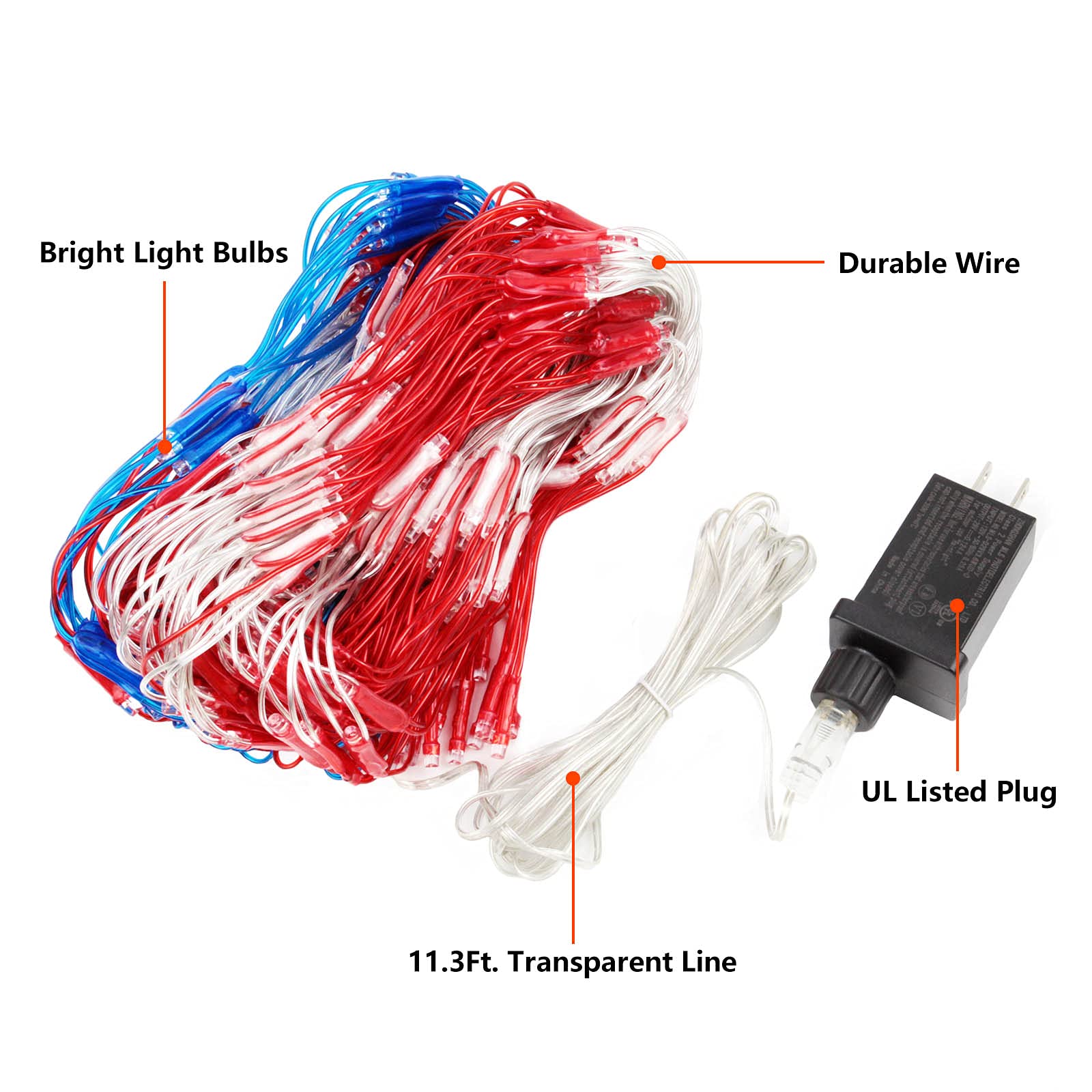 Renoliss Super Larger Size American Flag Lights, July 4Th Patriotic Lights With Ultra-Bright 420 Led, Waterproof Led Flag Net Light Of Usa, 4Th Of July Decor Independence Day Memorial Day