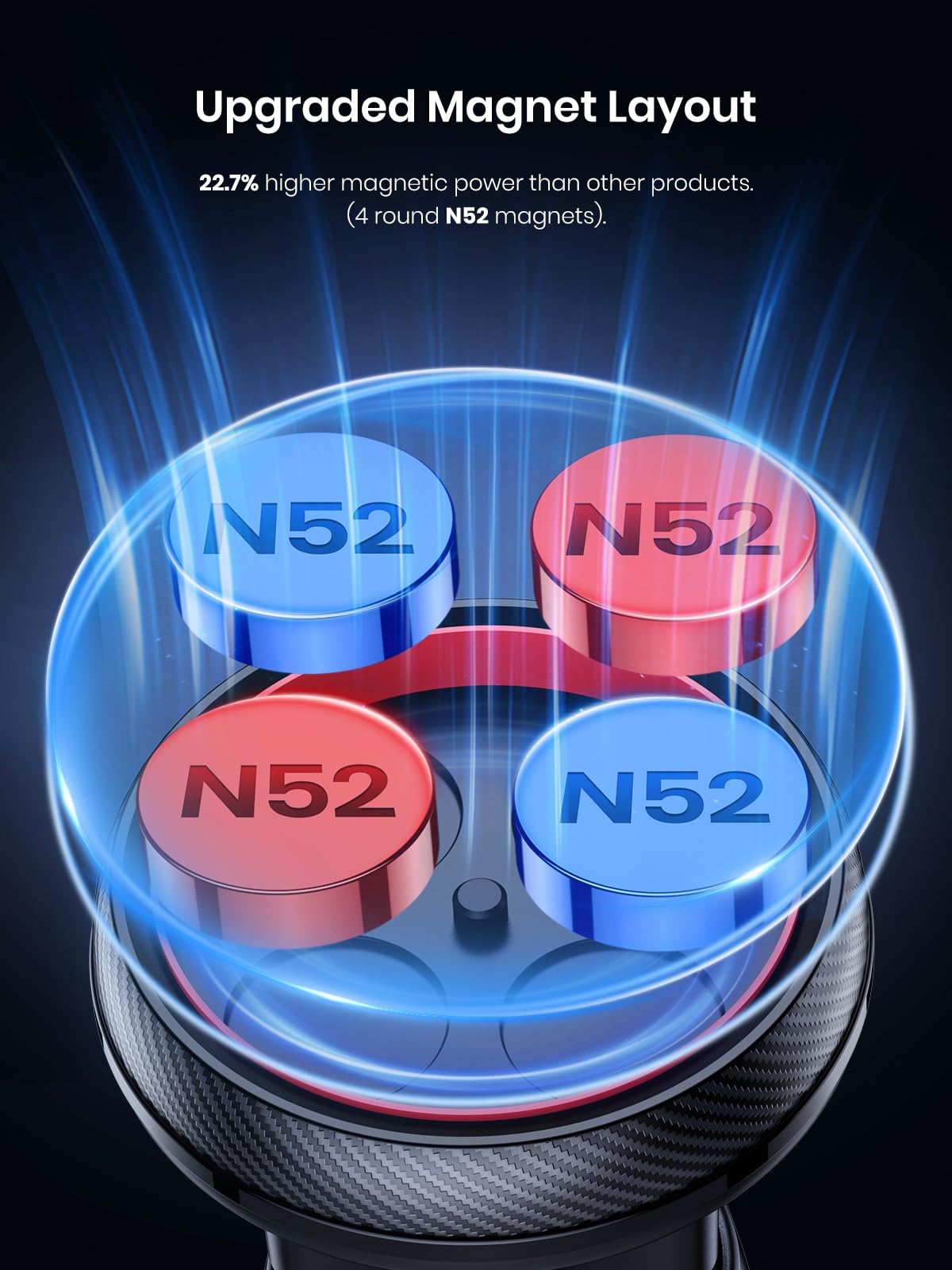 Topk Car Phone Holder Mount, Magnetic Phone Holder For Car Windshield And Dashboard, Adjustable Long Arm With Strongest Magnet For All Cellphones