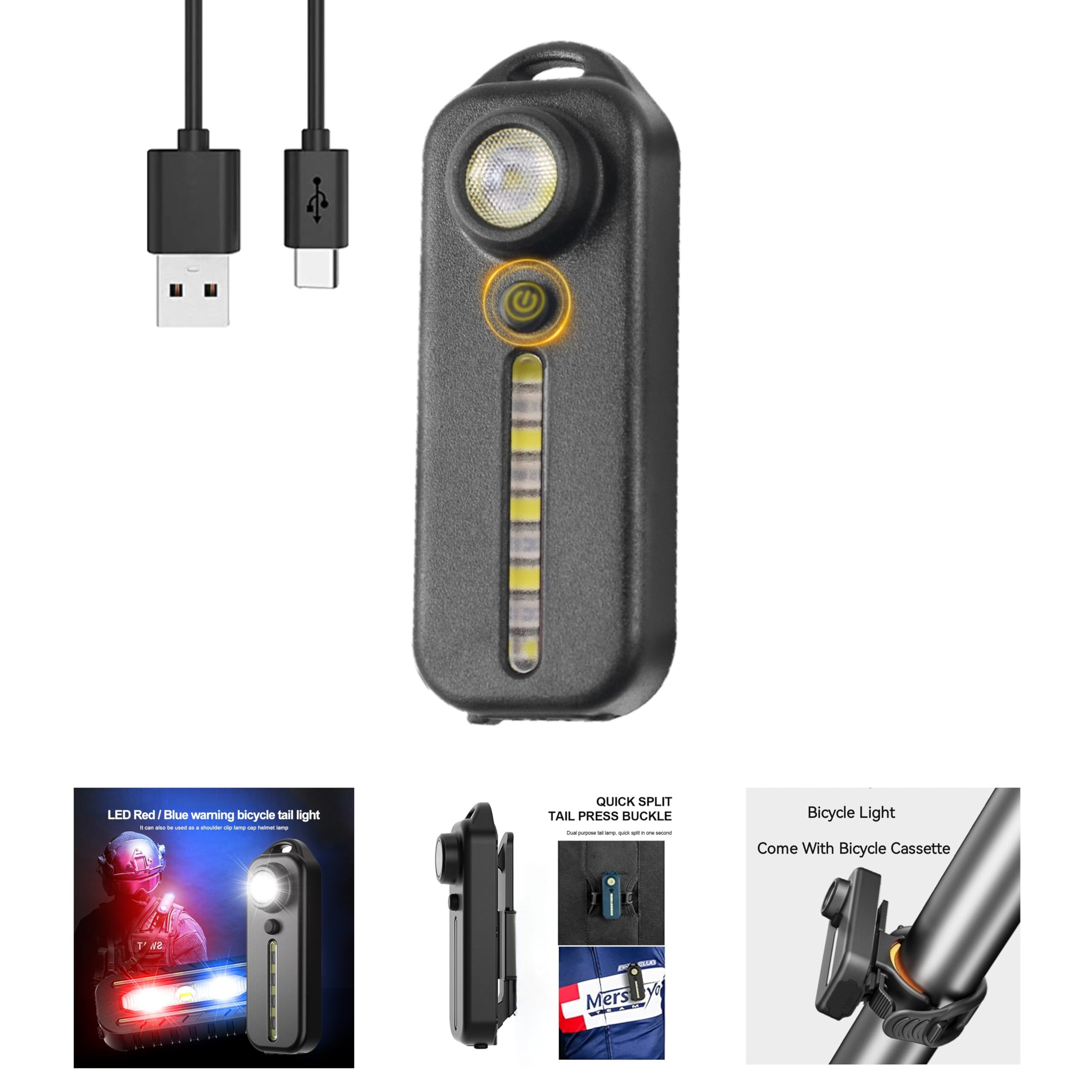 Nitefox Mini Small Keychain Flashlight Usb Rechargeable Key Light Super Small High Bright 100 Lumens 5 Modes Lightweight Edc Flash Light With Built-In Battery And Usb Cable (Black)