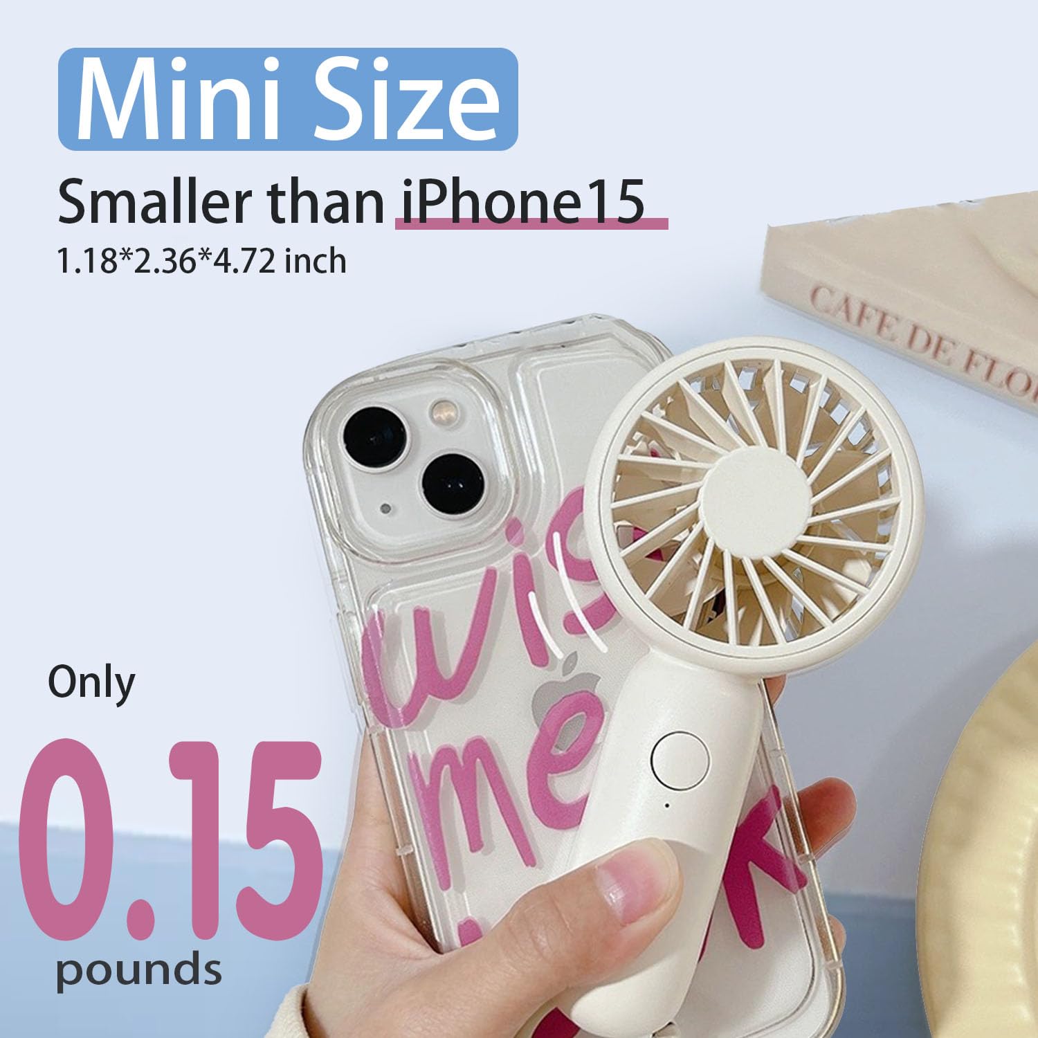 Portable Mini Handheld Fan, 2 In 1 Fan With 3 Colors, 3 Adjustable Wind Speeds, Battery Powered, Usb