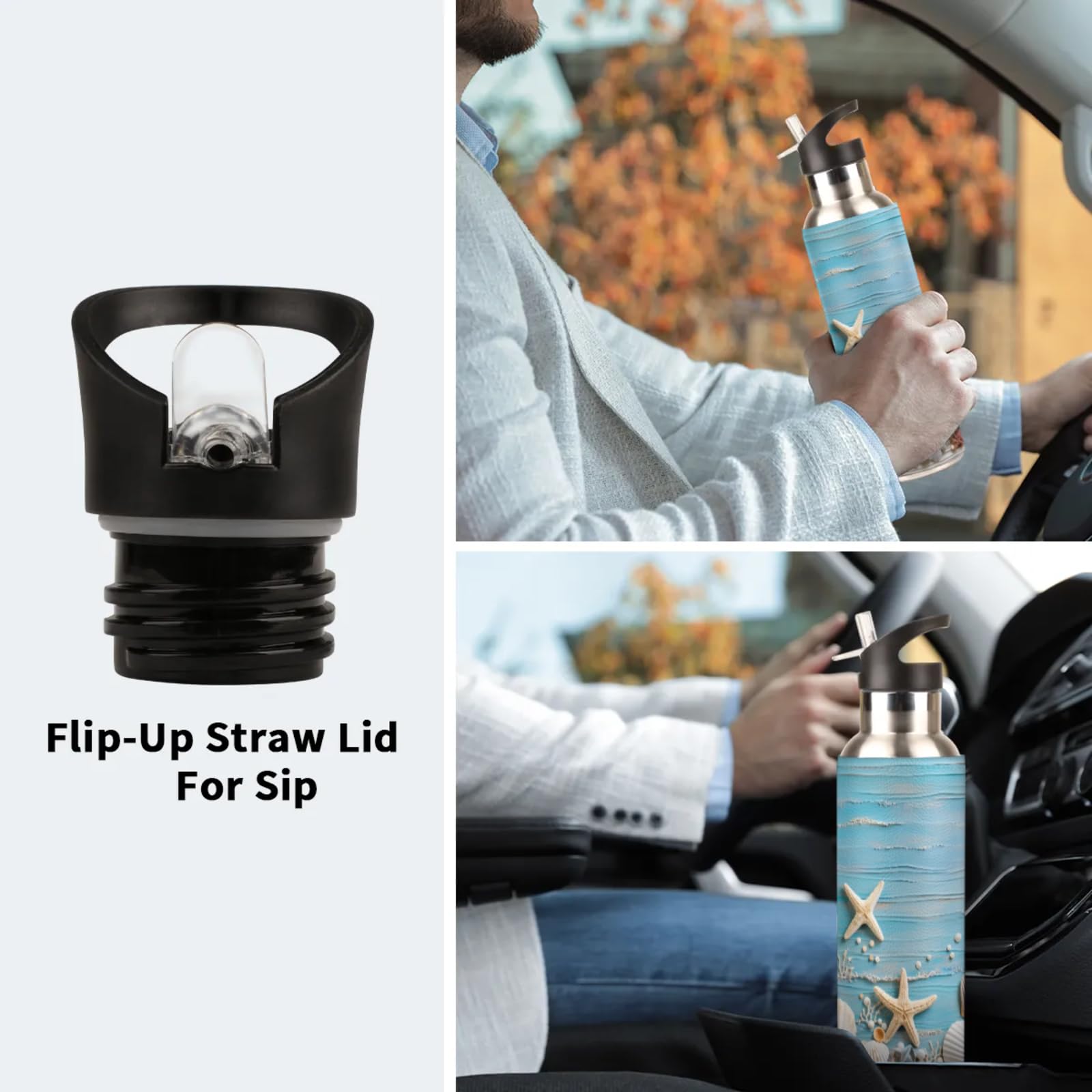 Sport Water Bottles, Insulated Water Bottle For Men Women, 600Ml (20Oz) Stainless Steel Gym Water