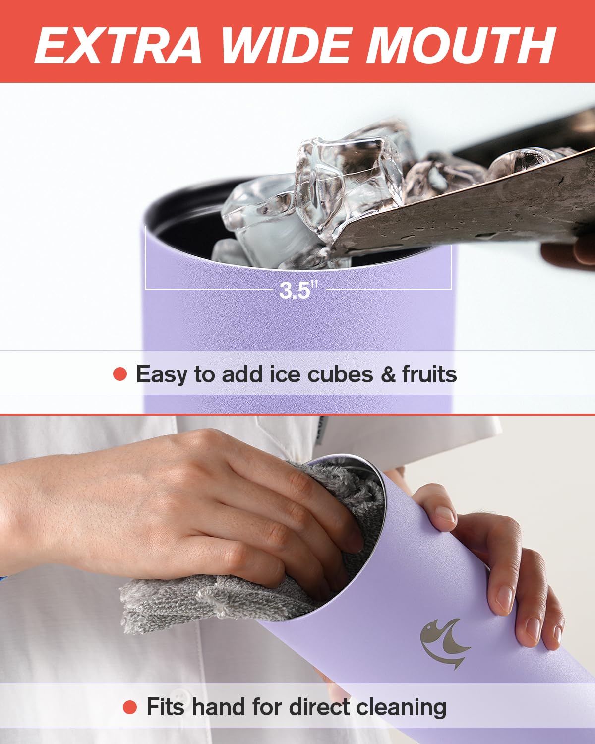 Coolflask Slima - 40Oz Insulated Water Bottle Stainless Steel Tumblers With Straw & Handle Fits