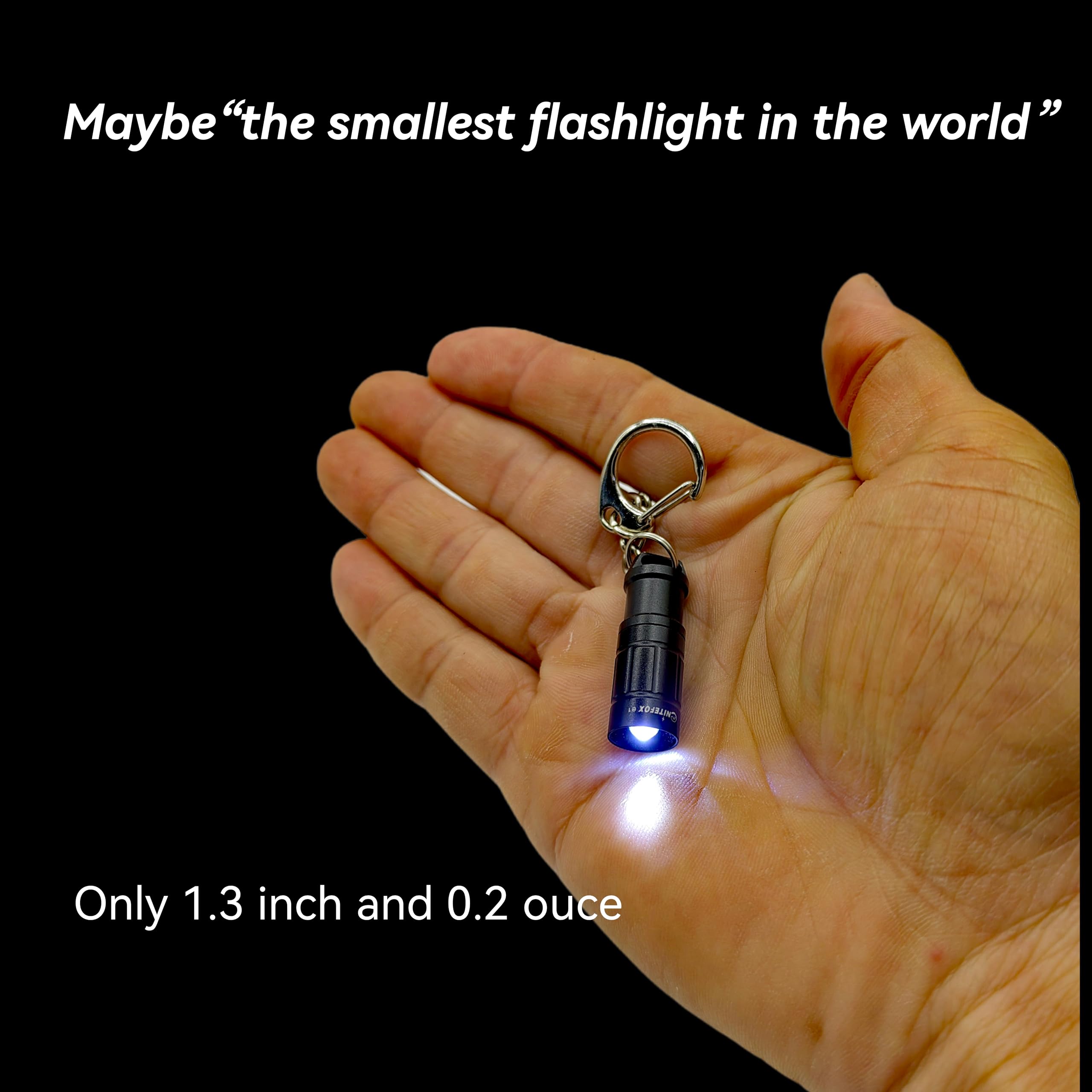 Nitefox E1 Smallest Flaghlight Tiny Micro Mini Keychain Light Bright Long Lifetime Key Ring Light For Everyday Emergency Outdoor Walking Dog Hiking Camping Standby Lamp  For Parents Kids Friends
