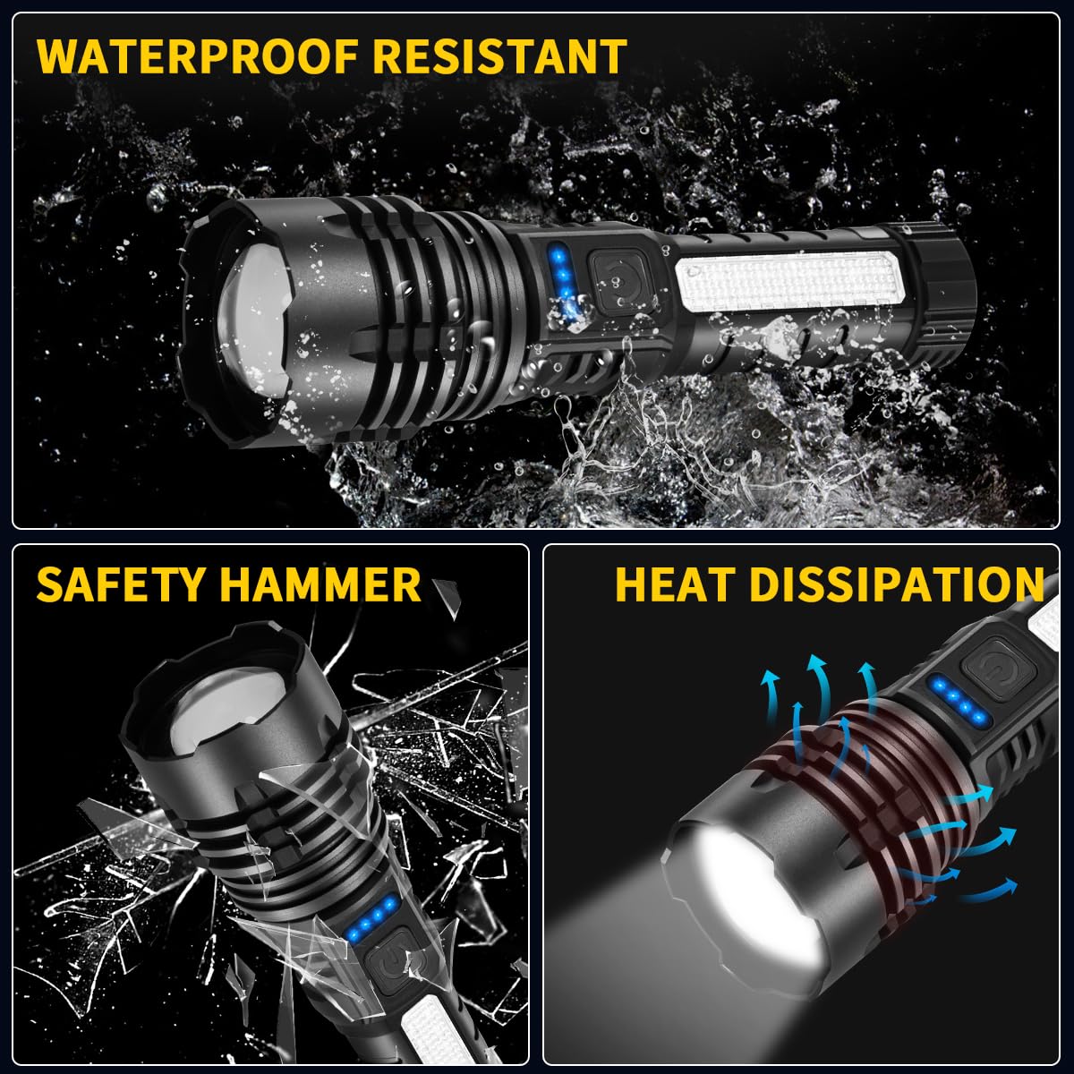 Zioeyiue Rechargeable Flashlights High Lumens 990000, 7Mode Flashlights Rechargeable, Super Bright Flashlight, Adjustable Tactical Flashlight, High Powered Flash Light, Led Flashlight For Emergency Home 2Pack