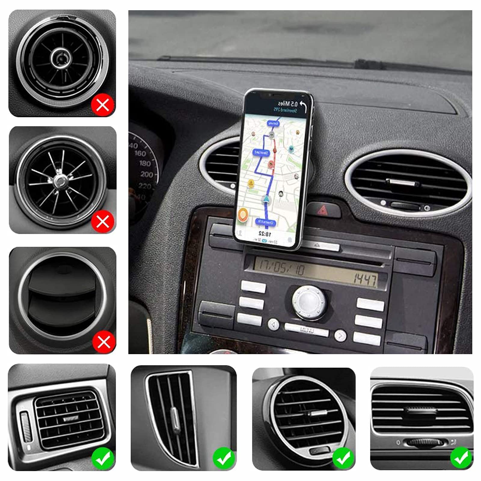 Zanedy Car Universal Phone Mount For Collapsible Grip/Socket Mount Phone Holder Pop Air Vent Out Stand Car Mount 360 Degrees Dashboard Desk Wall Bracket For Gps Navigation All Smartphones
