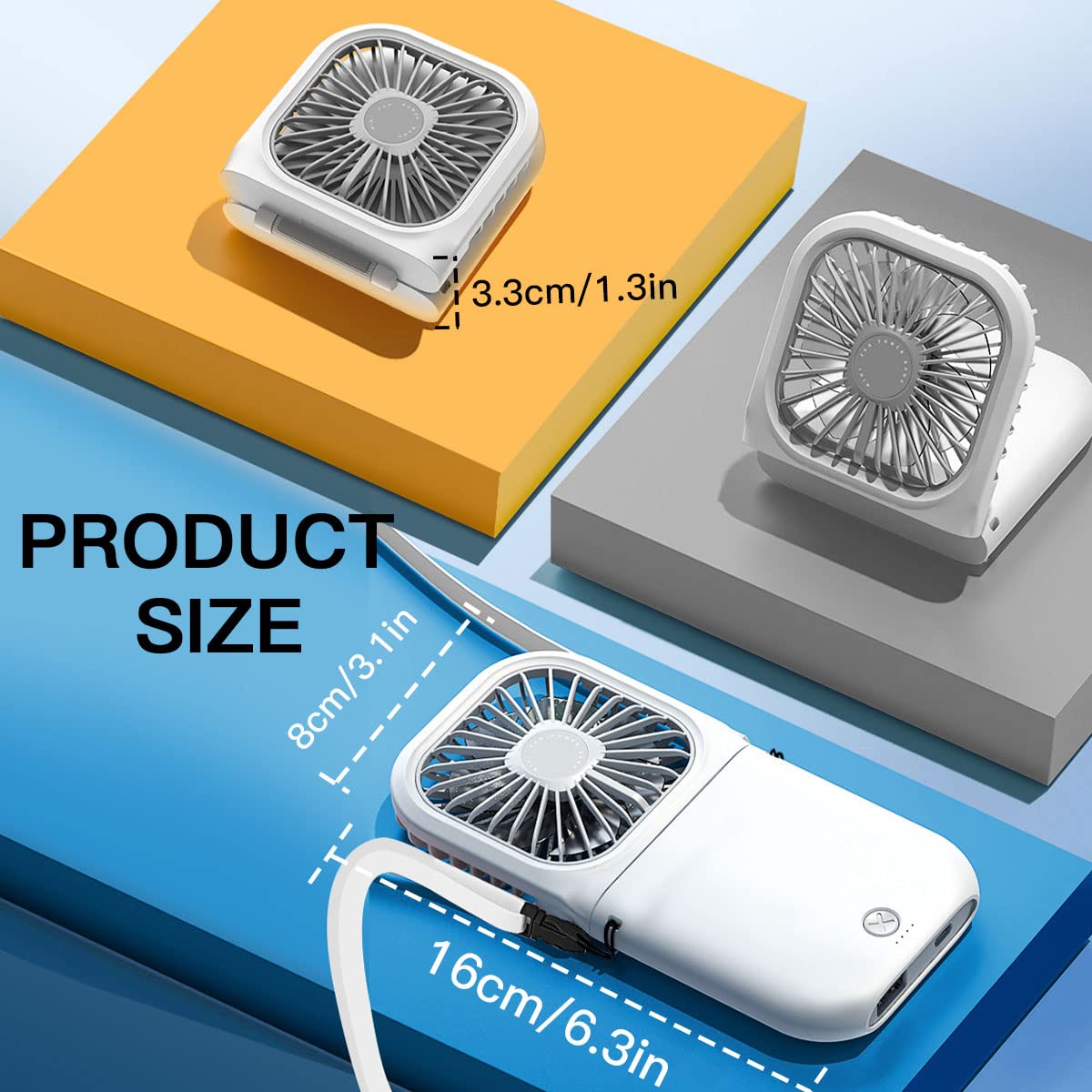 Compact Aicase 6-in-1 handheld fan with USB recharge and versatile personal cooling features Koospark