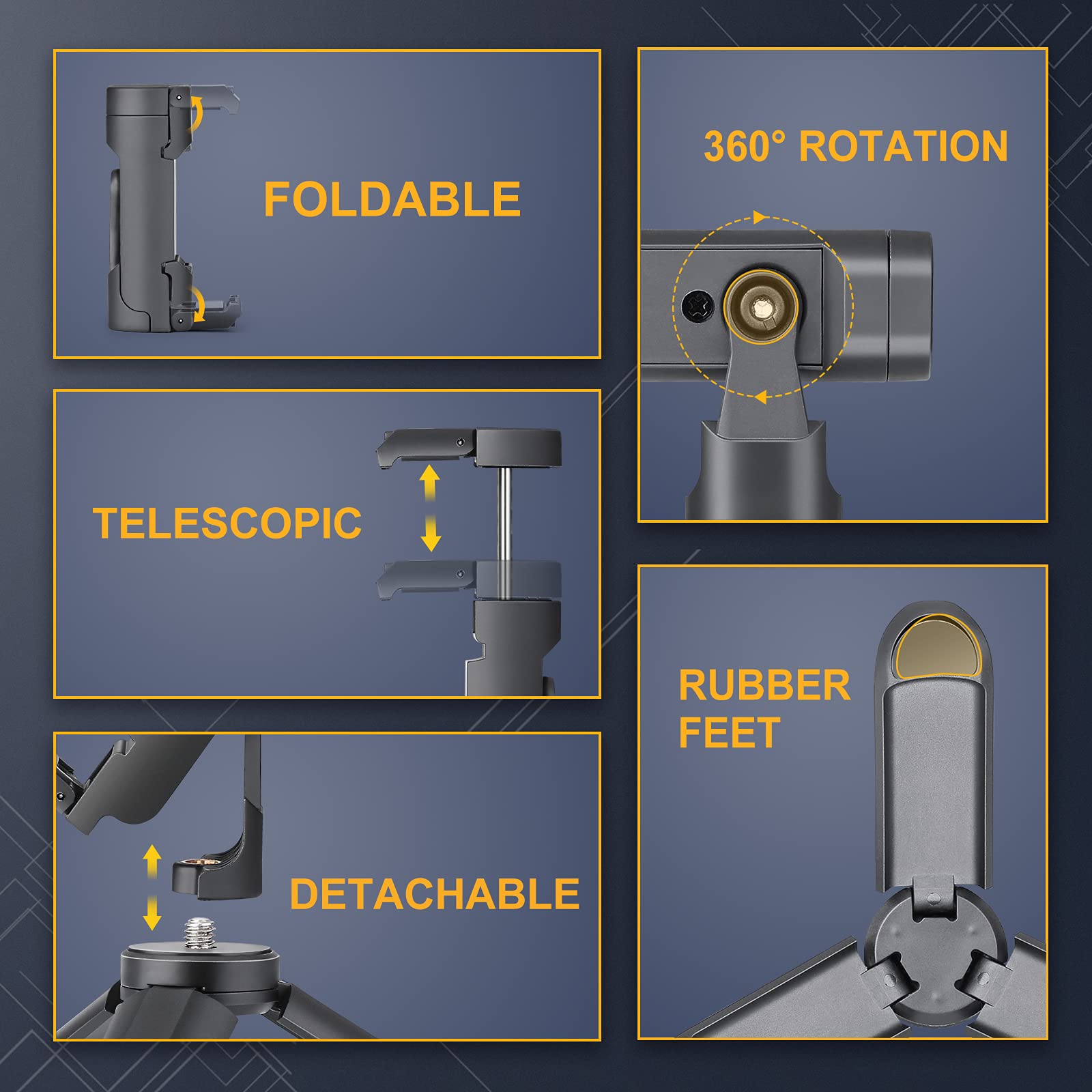 Zeadio Mini Smartphone Tripod, Pocket Desktop Tabletop Stand Tripod For All Phones