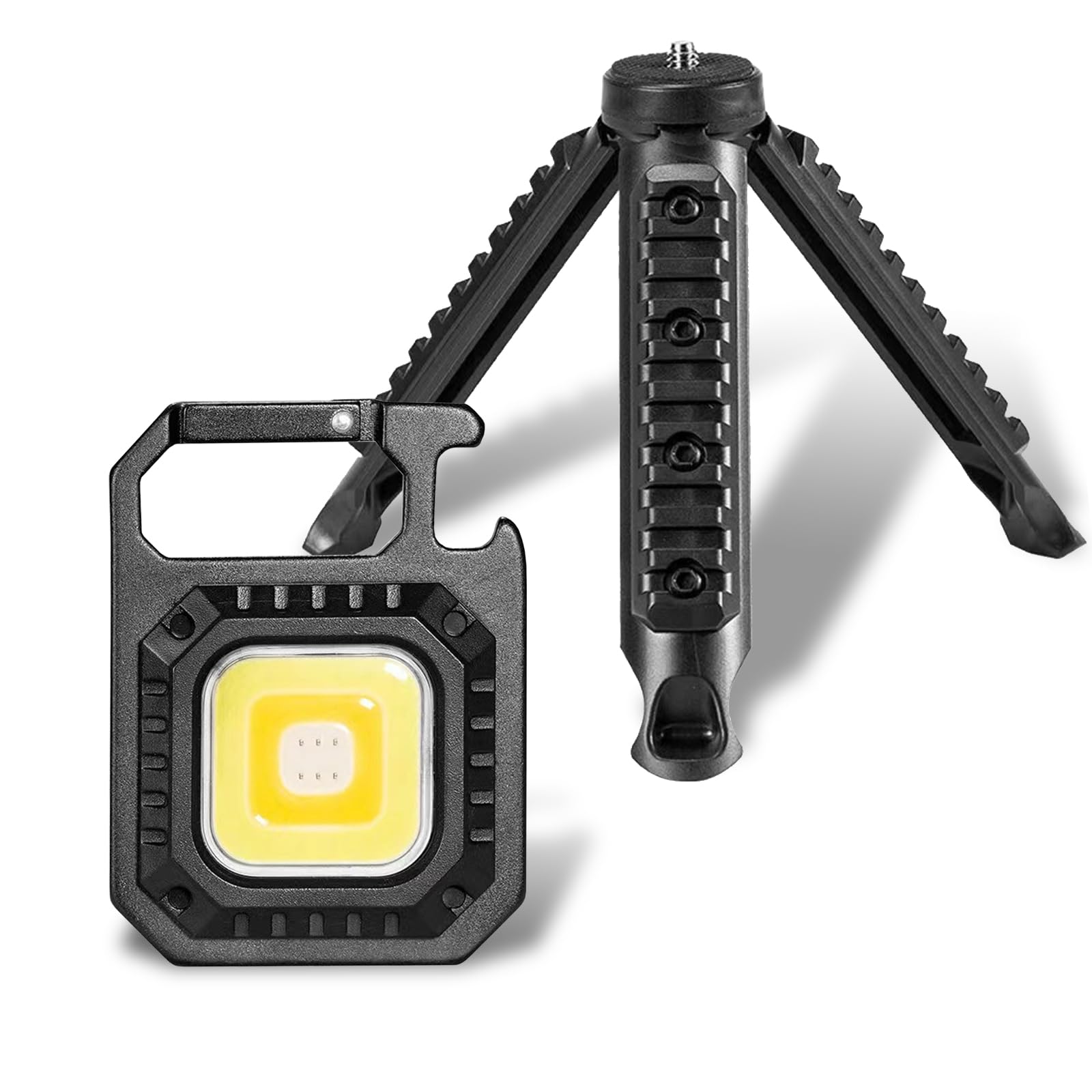 Yergofe Keychain Flashlight For Camping - Mini Size - Rechargeable Keychain Light Pocket Mate For Keyring, 5 Modes, Multiple Functions (Black-2)