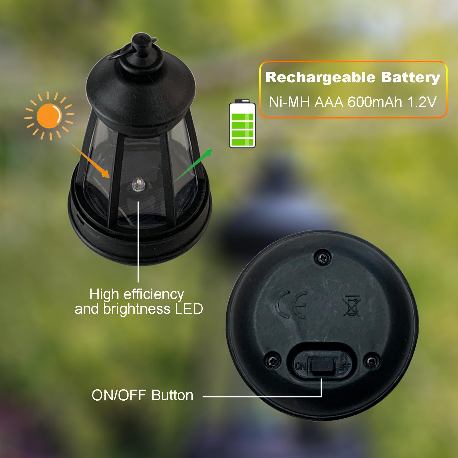 Killoywin Outdoor Figurine Mini Solar Lantern Replacement Led Diy Small Solar Lantern Outdoor Ip44 Waterproof 2Pack