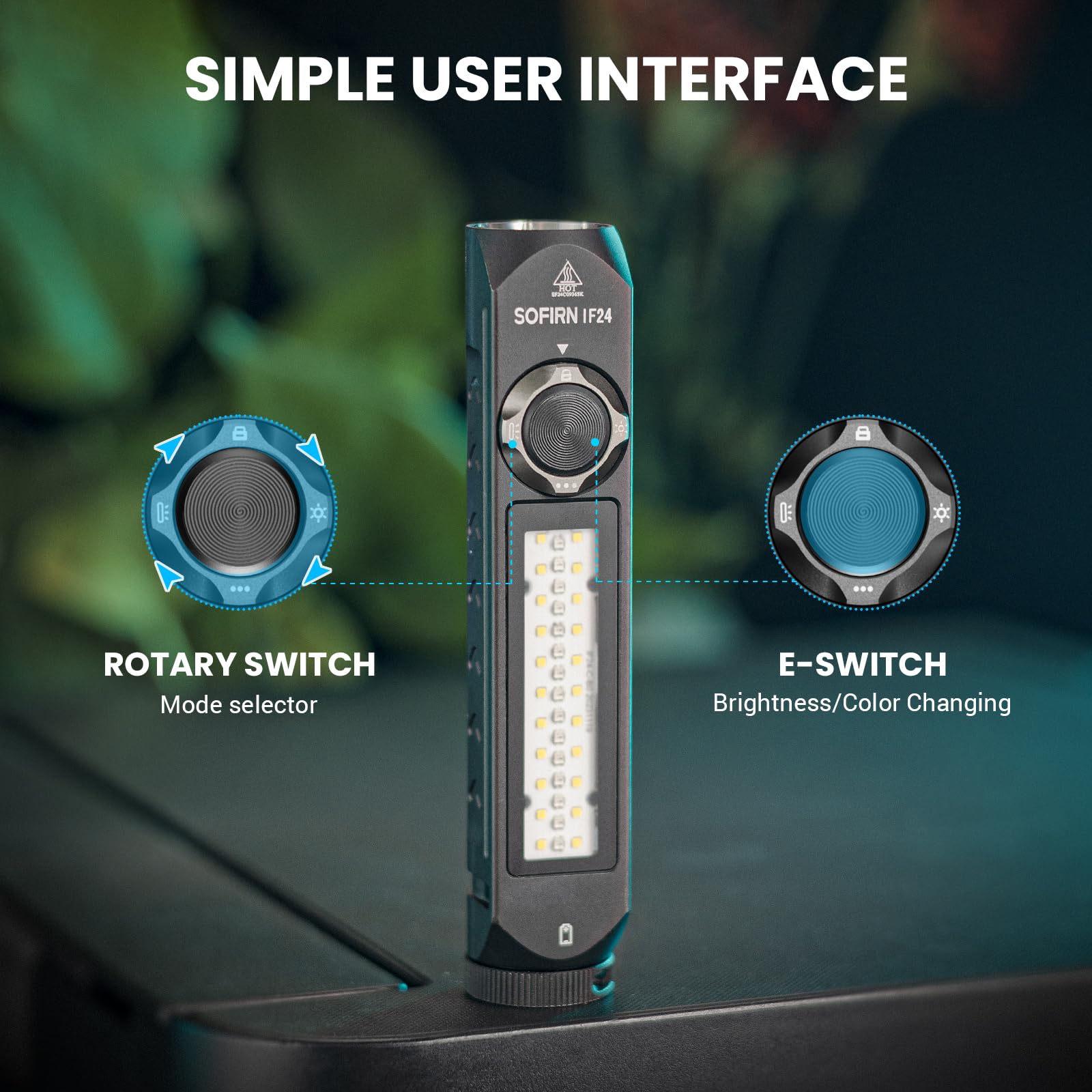 Csteboke Sofirn If24 Rechargeable Flashlights High Lumens, 2000Lm Flashlights For Emergencies Home, Led Work Light, Multifunctional Powerful Pocket Flashlight, Magnetic Flashlight For Edc, Triple Light Sources