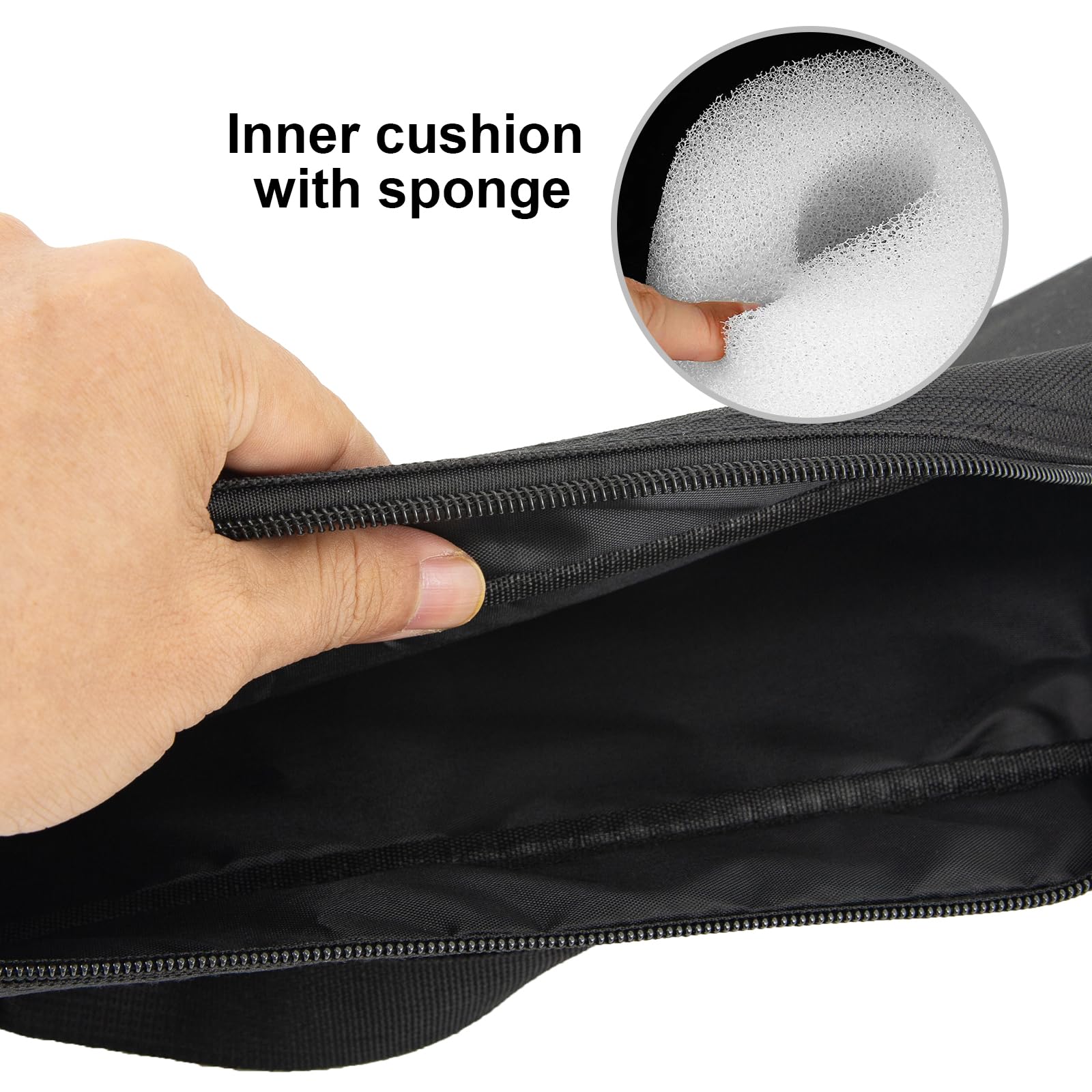 Aneetafan Tripod Carrying Case Bag With Shoulder Straps - 17 Inch Durable With Padded, Black Portable Folding Camera Tripod Photography Carry Bag Lights Microphone Stands Bag