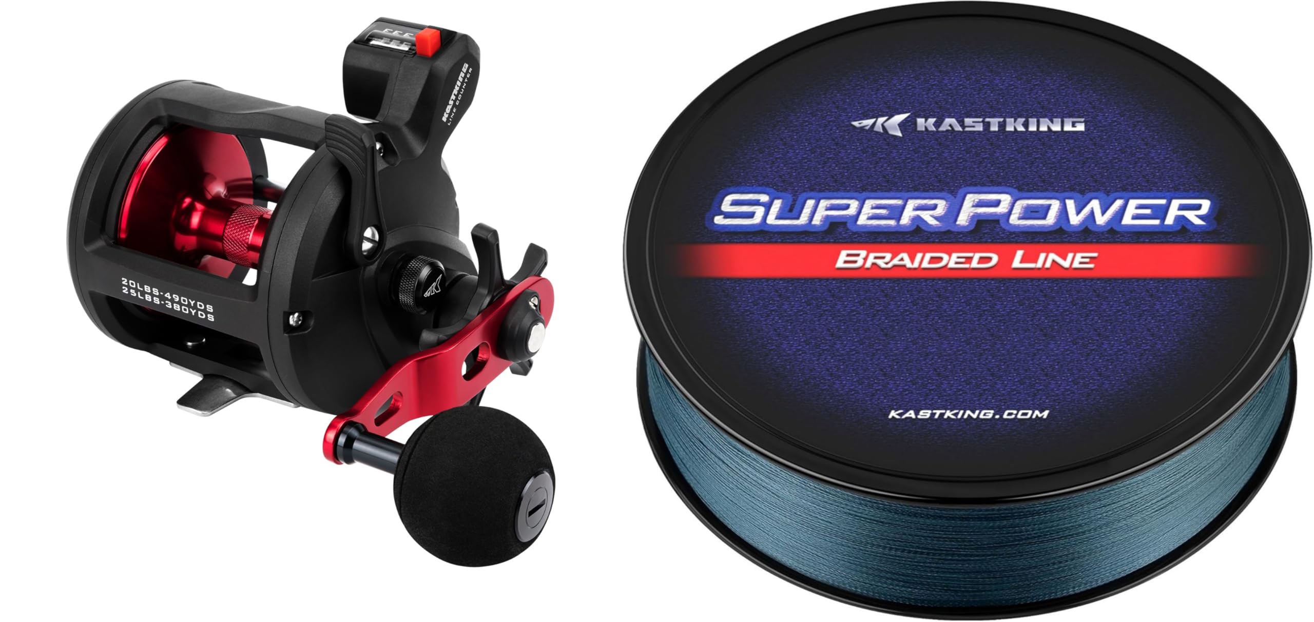 Kastking Rekon Round Baitcasting Fishing Reel & Superpower Braided Fishing Line