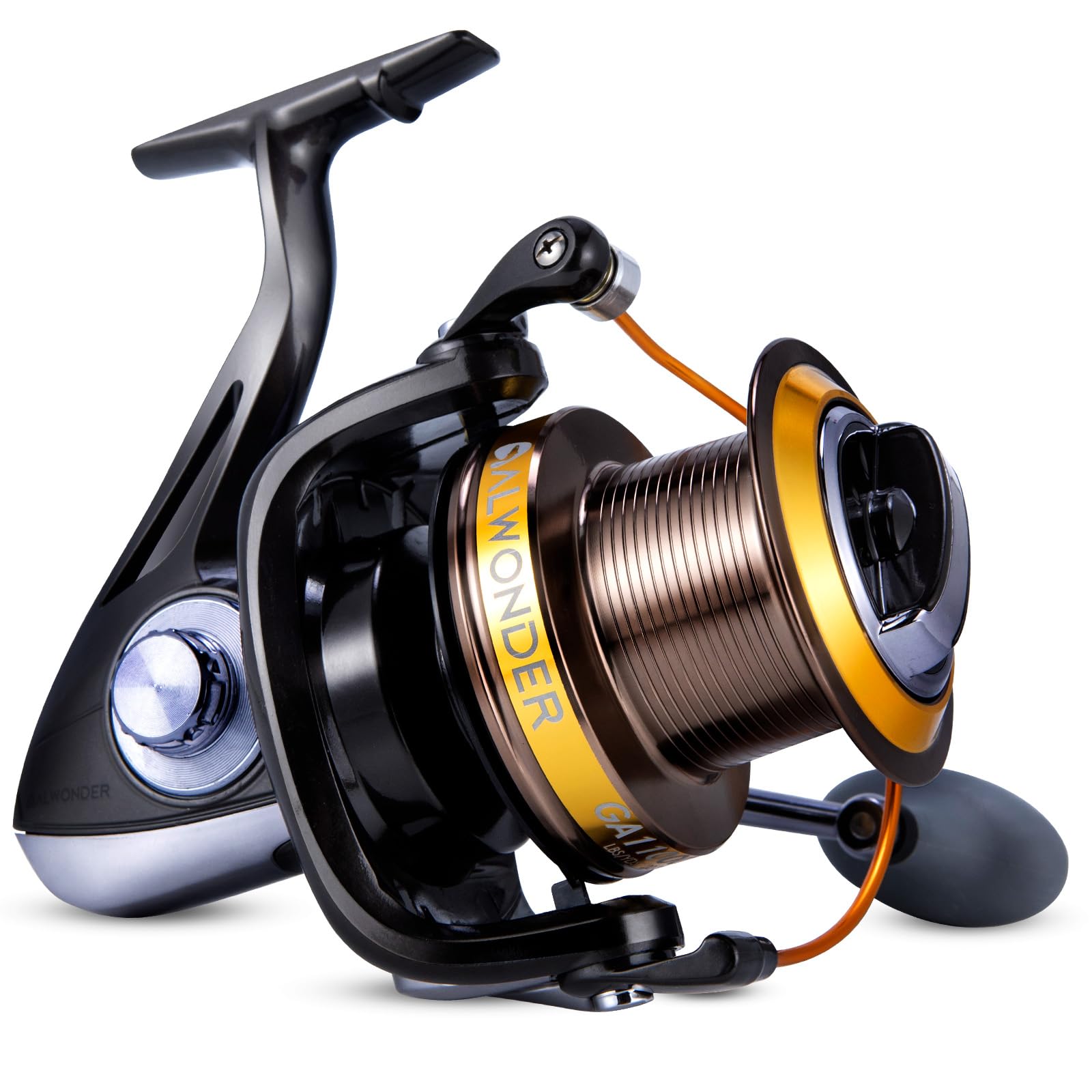 Alwonder Saltwater Spinning Reel 10000/11000 Surf Fishing Reel Graphite 11+1 Stainless Steel Bbs 31Lb Max Drag Heavy Duty Surf Casting Sea Offshore Catfish Long Cast Reel
