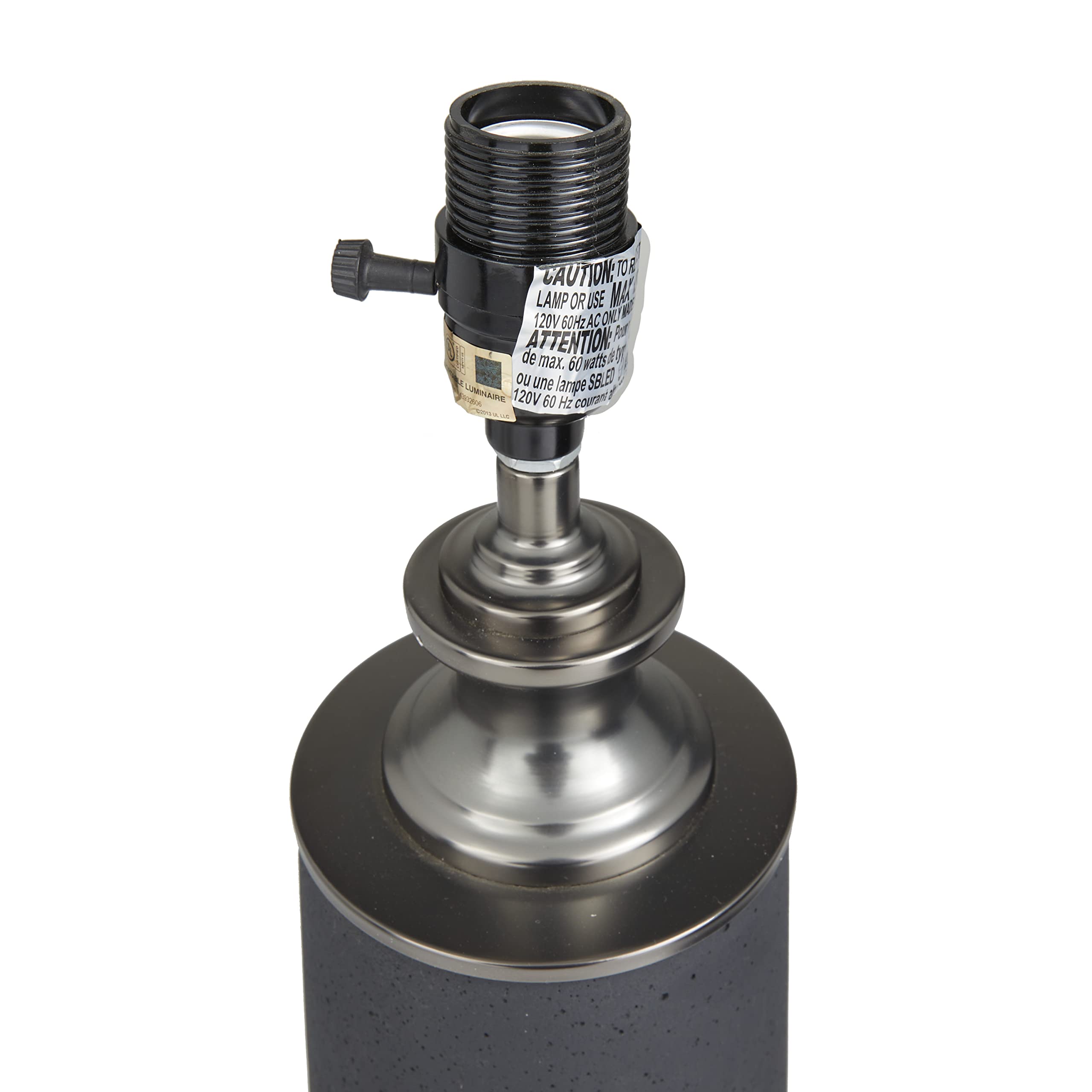 Deco 79 Modern Cement Table Lamp Bedside Desk Lamps For Bedroom, Living Room, Office, Kids Room, Girls Room, Dorm, 14" L X 14" W X 24" H, Black