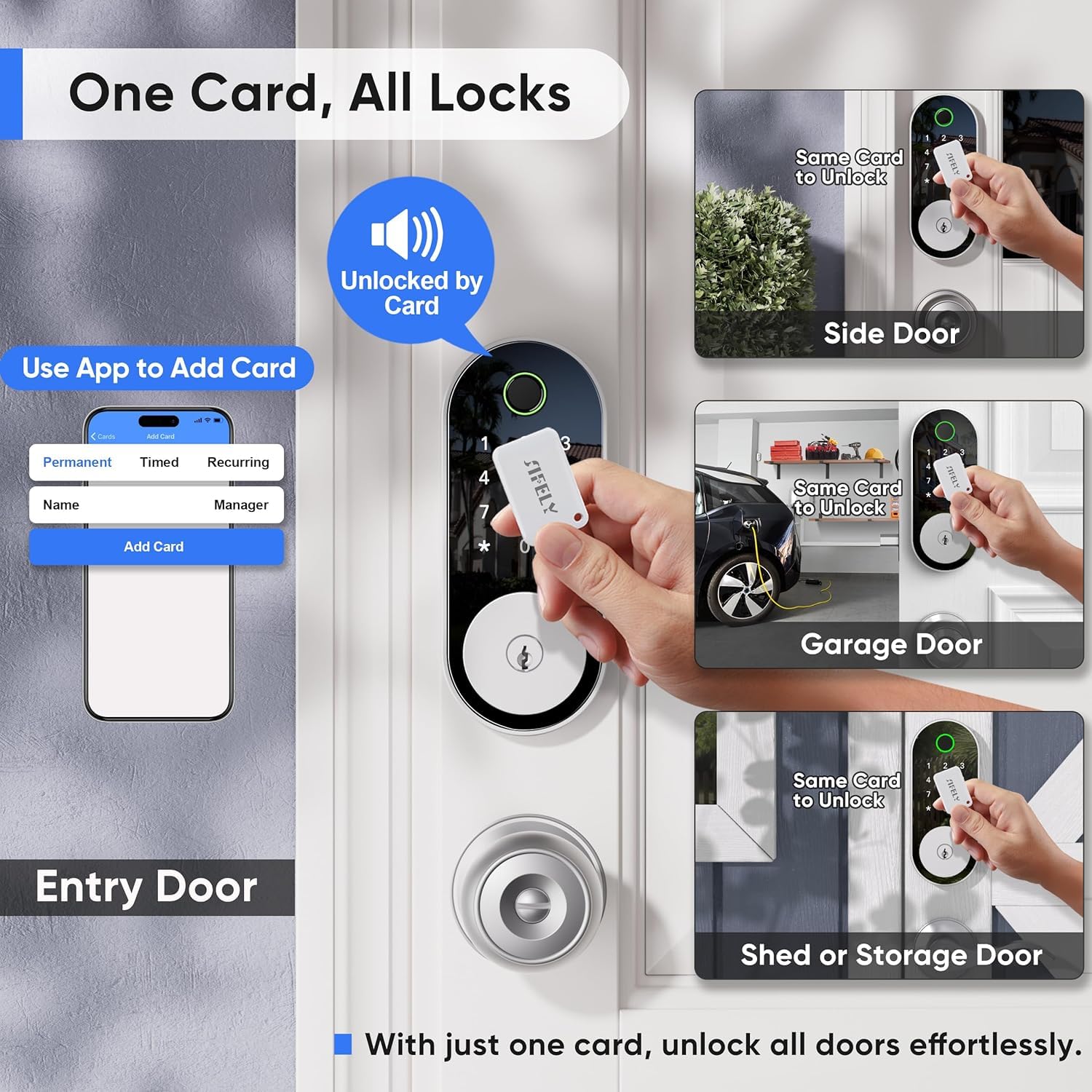 Sifely Keyless-Entry Door-Lock Deadbolt Smart Lock: Electronic Deadbolt Lock With Keypad, Fingerprint & Code Access, Digital Door Keypad For Front Doors, Entry Doors And Exterior Doors (Nickel)