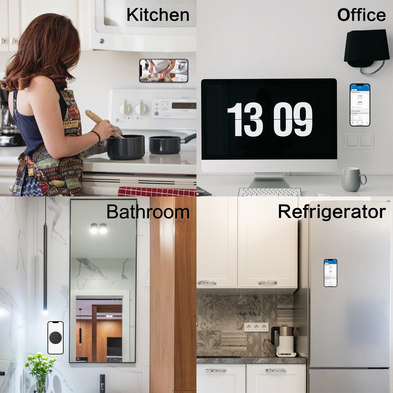 Zanedy Wall Mount For Magsafe Magnetic Phone Mount, Compatible With Iphone 16/15/14/13, Rubidium Magnet For Stable Attraction, Easy One-Handed Use, Multipurpose Use