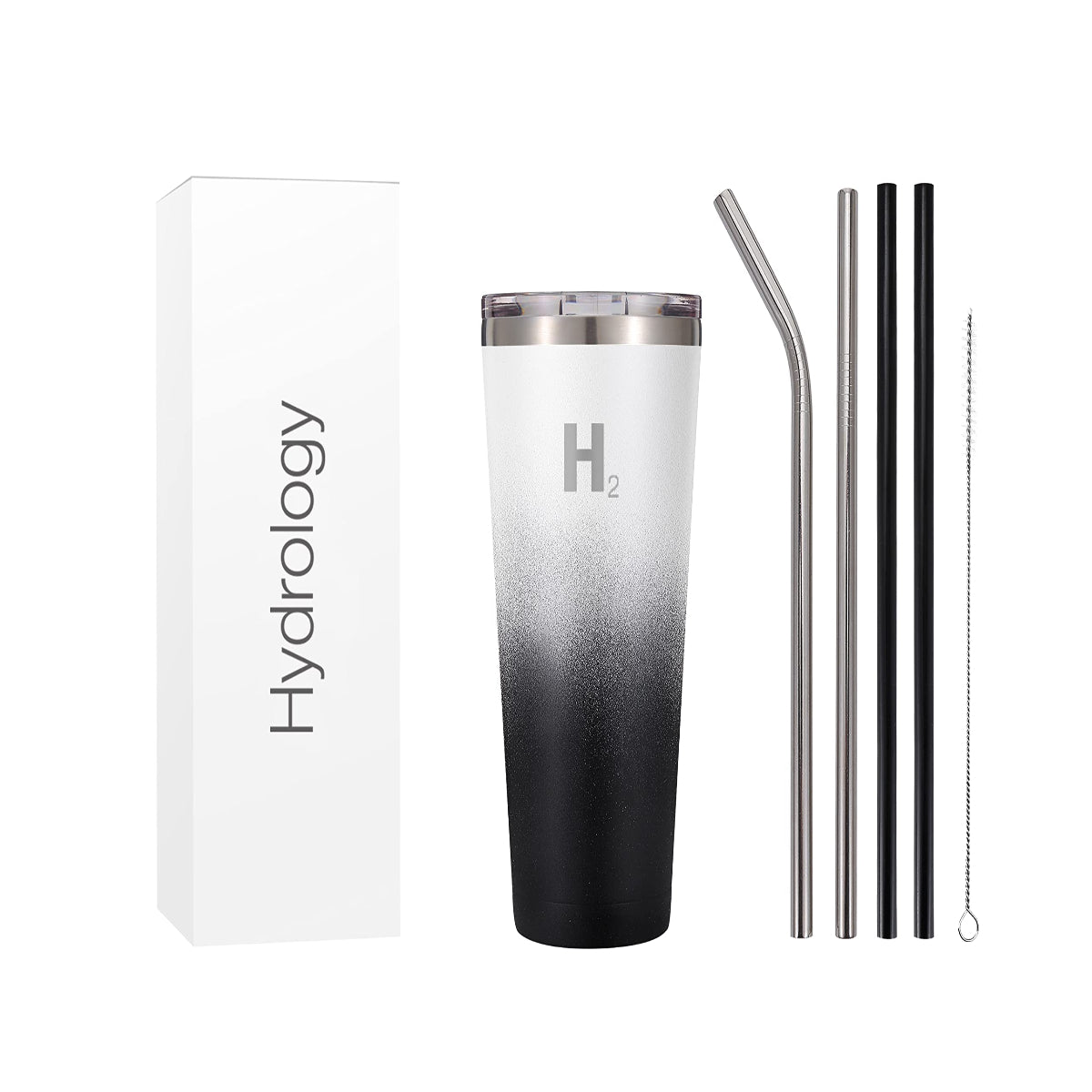 H2 Hydrology Classic Tumbler Tumbler With Lid And Four Straws Double Wall Vacuum Insulated