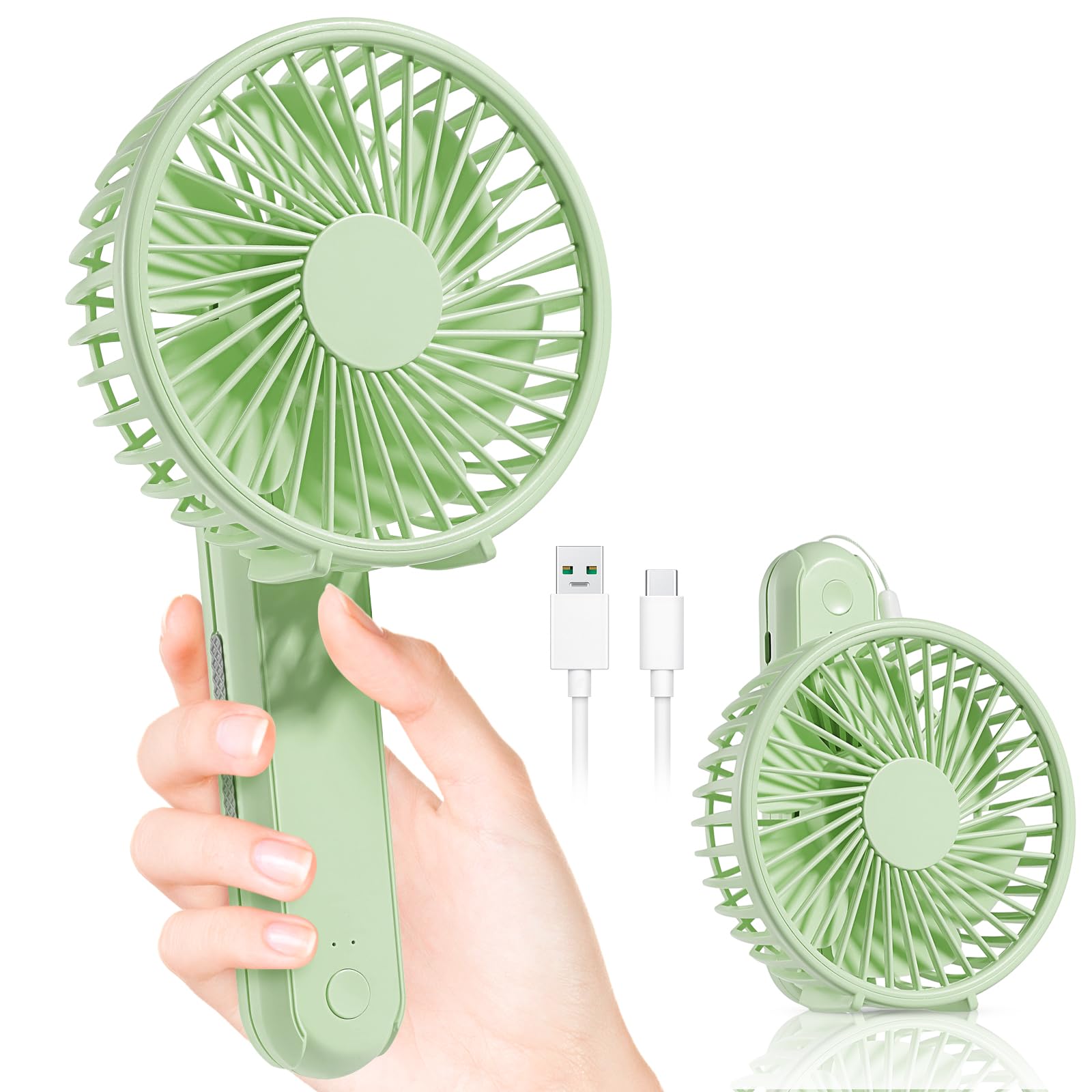 Passionbility Portable Handheld Fan - 2000Mah Personal Portable Fan Rechargeable, 180° Foldable Usb - Koospark