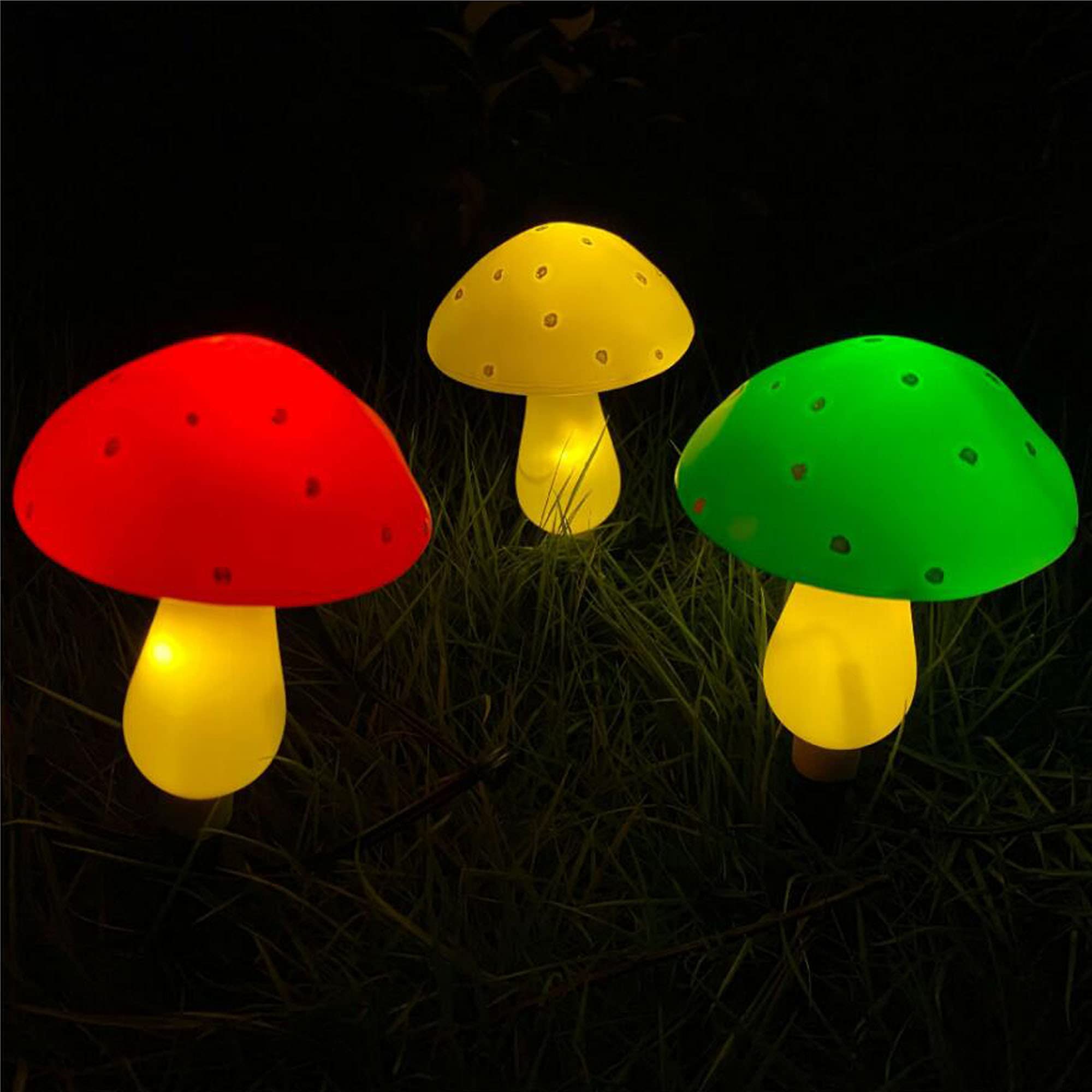 Dreamworth Outdoor Solar Garden Lights, Yard Decorations Mushroom -1Pack 6 Mushroom