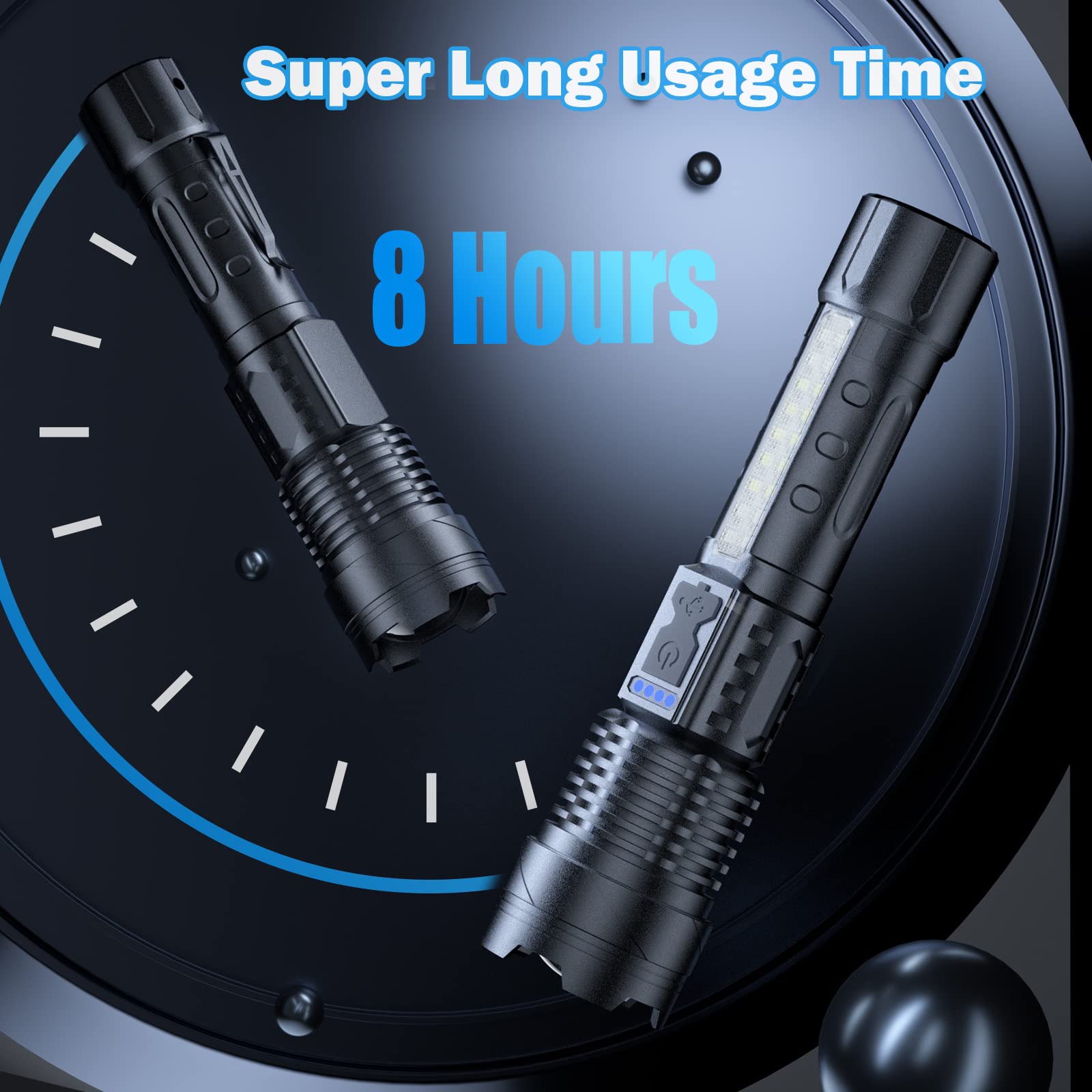 Cinlinso Flashlight High Lumens Rechargeable 2 Pack, 990000 Lumen Super Bright Led Flashlights With 7 Light Modes, Ipx6 Waterproof, Powerful Handheld Flash Light For Camping Home Emergencies