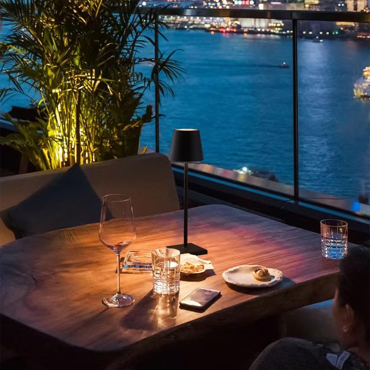 Octoraewo Black Cordless Table Lamps,Portable Led Touch Led Table Lights For Students And Adult,Usb Rechargeable Desk Lamp,Eye Caring,Stepless Dimming,Breastfeeding (Night03)