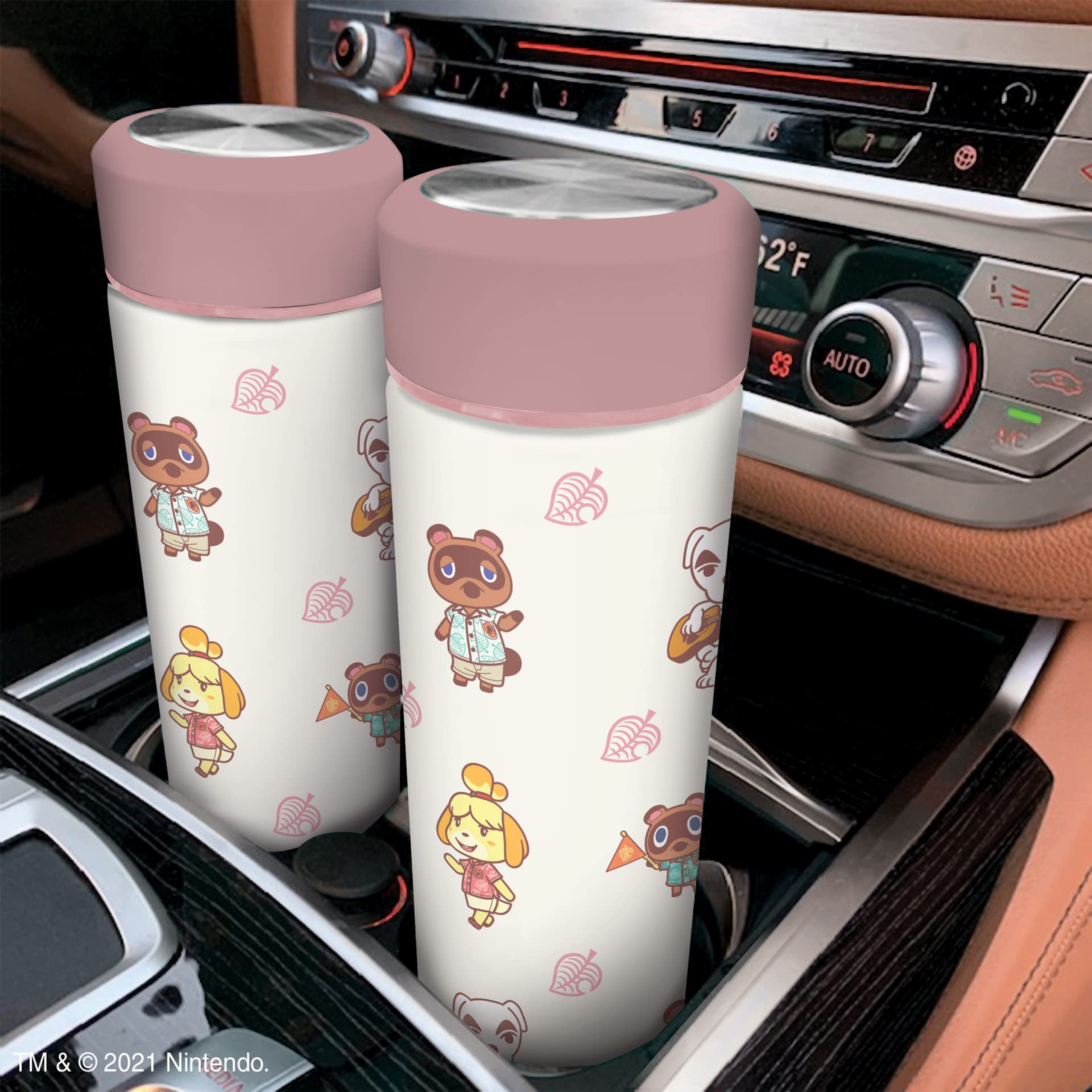 Animal Crossing 17Oz, Insulated, Stainless Steel, Leak Proof, Water Bottle (Island Idols)