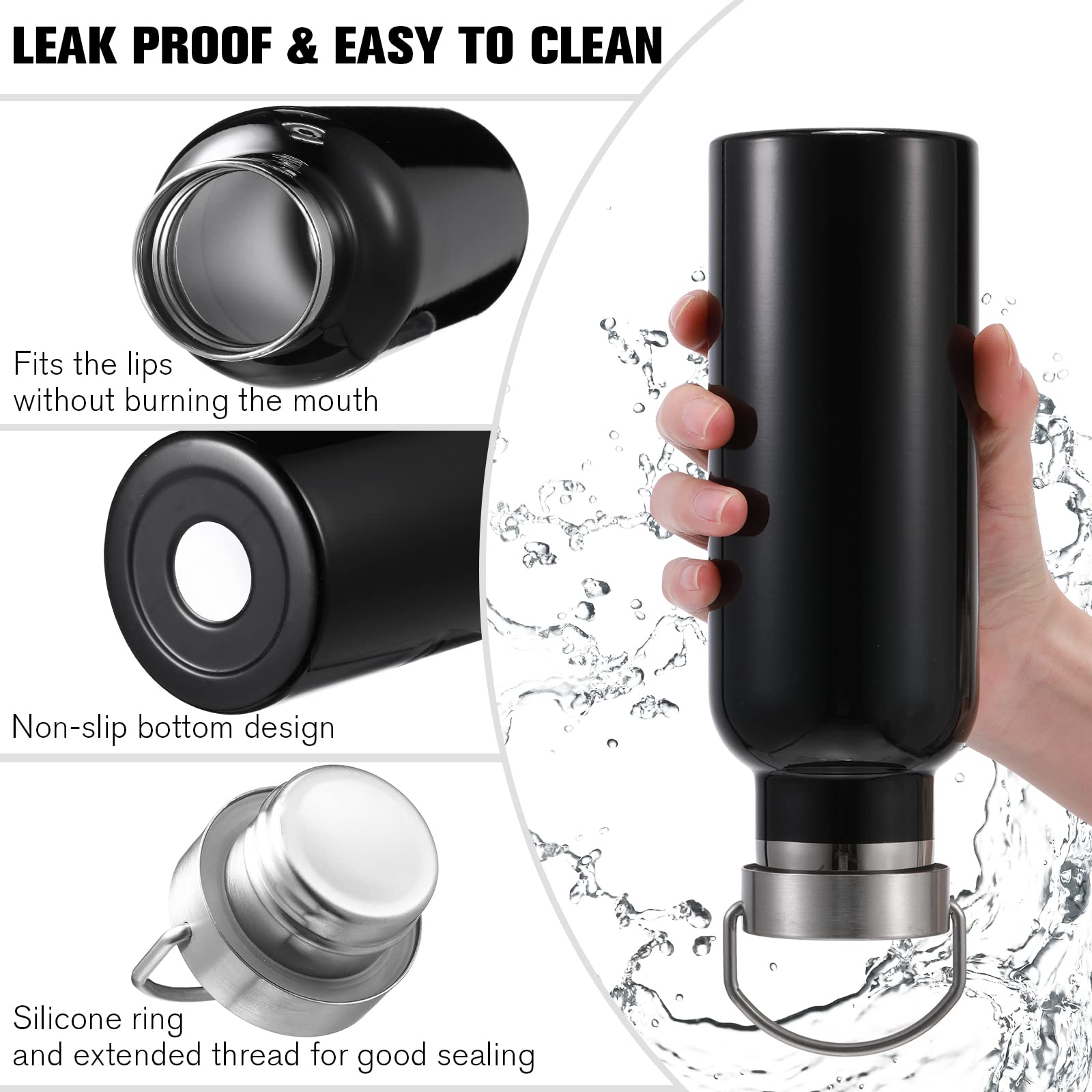 10 Pack 17Oz Stainless Steel Sports Water Bottle Double Wall Insulated Bottle With Handle