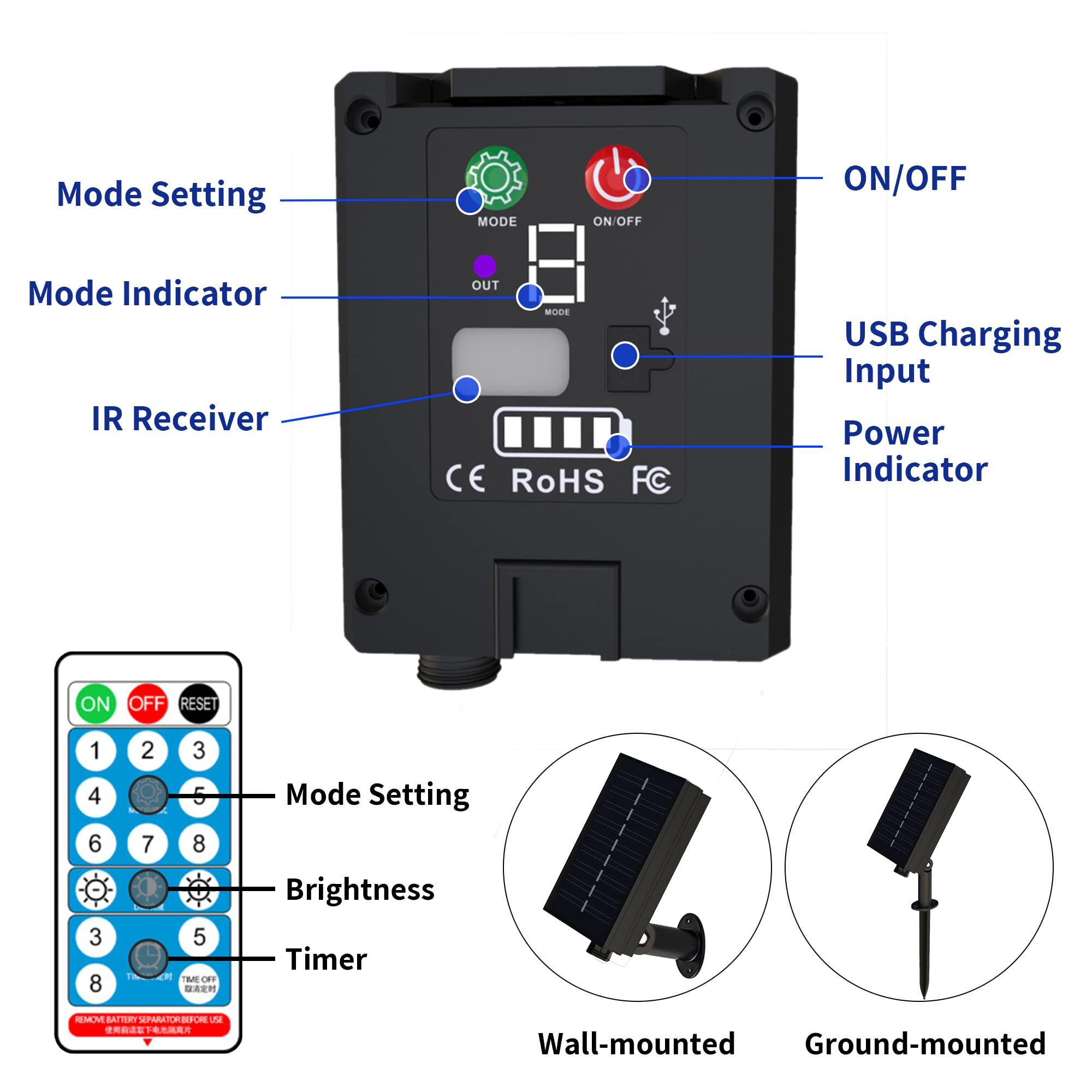 Yolight Butterfly Solar Lights Outdoor 13Ft Led Fairy Curtain Light With Remote, Usb Rechargable Waterproof Solar Firefly Light Butterfly Decor For Garden Patio Balcony Fence Tent Easter (Warm White)