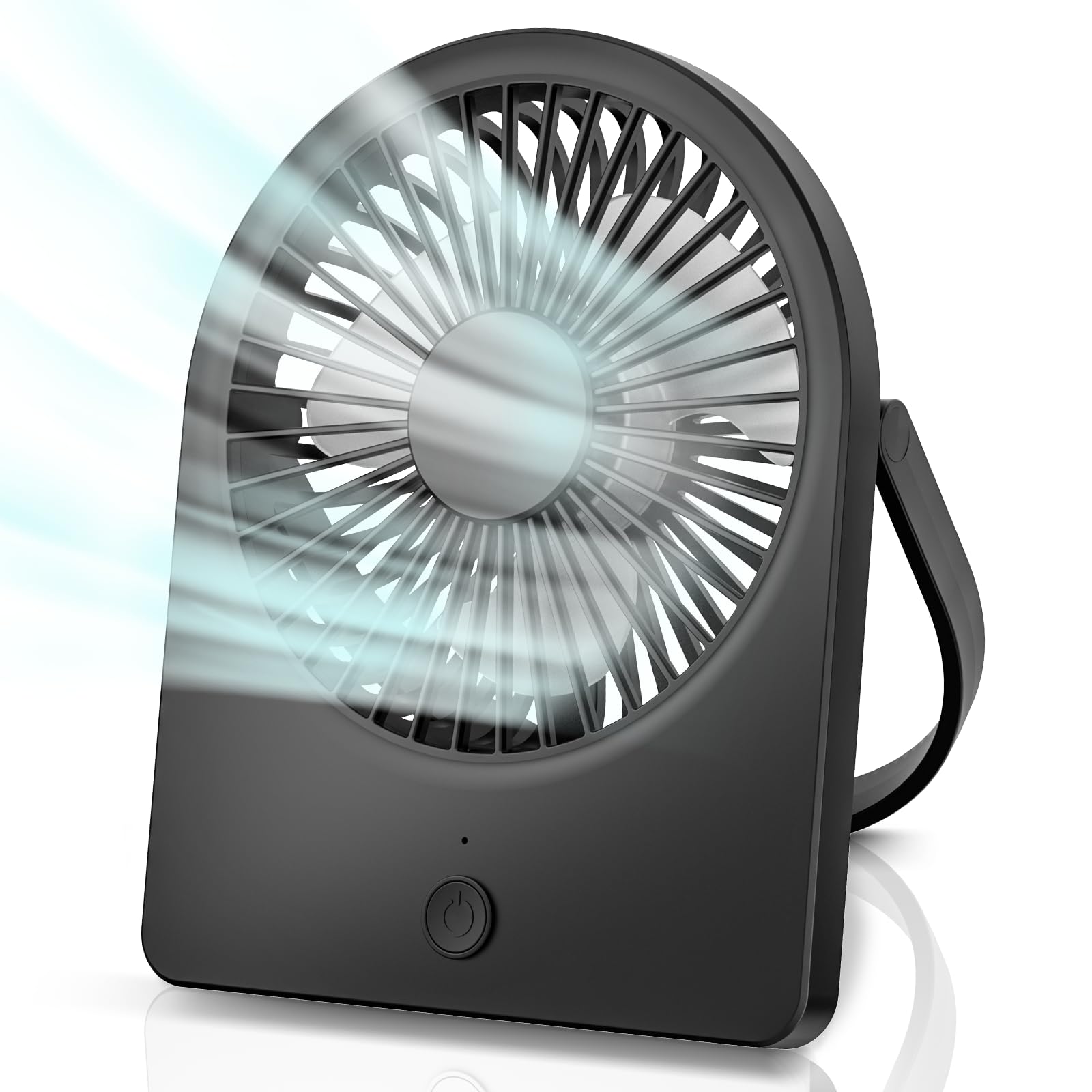 Portable Usb Desk Fan, Usb-A Corded Powered Small Personal Fan With 3-Speed, Hangable Mini Foldable - Koospark