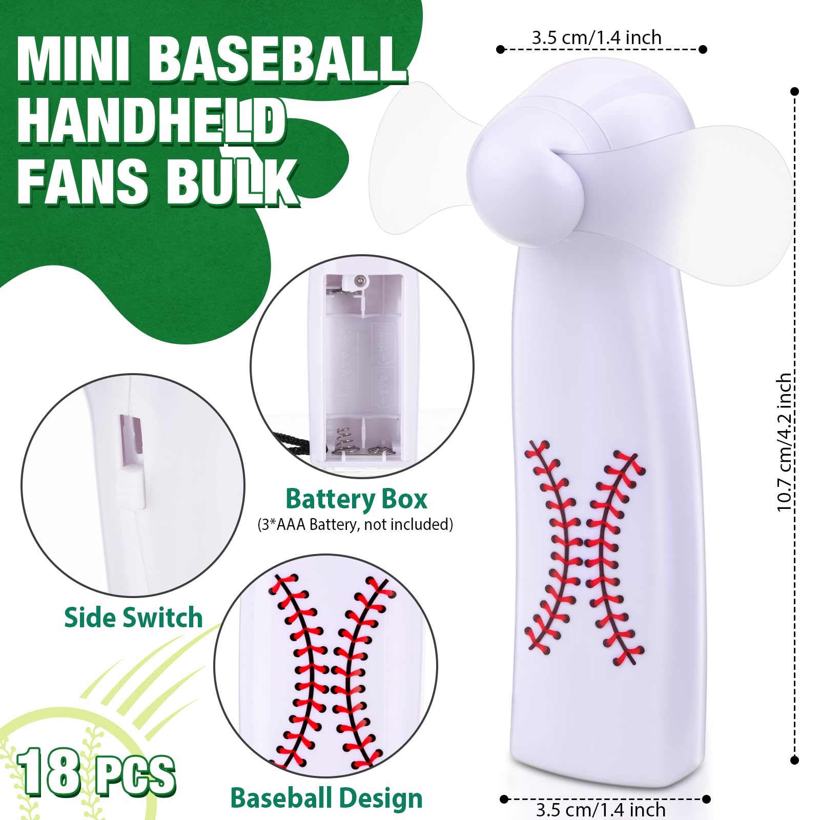 Woanger 18 pack handheld fans portable battery operated powerful personal fans