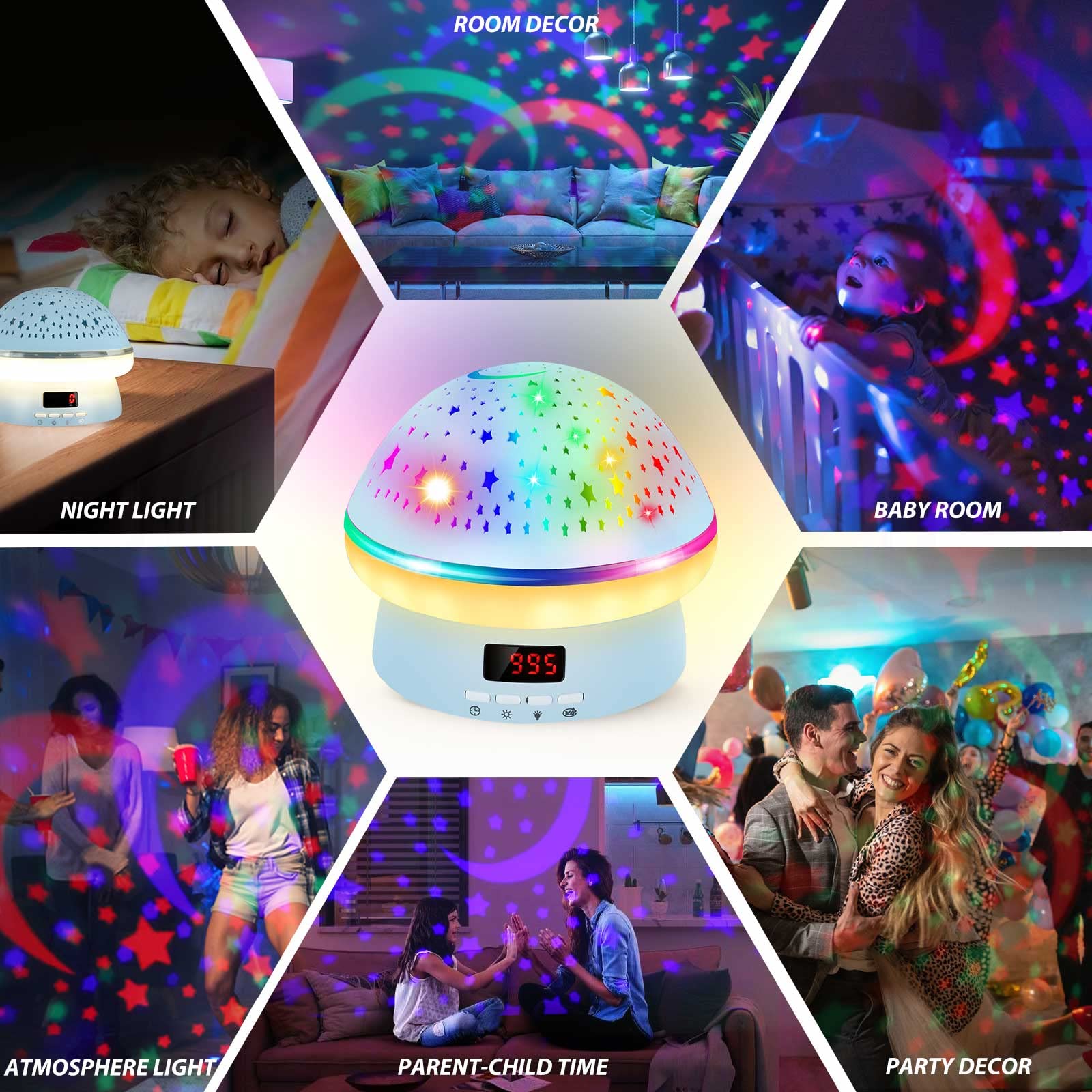 Jeebuu Star Projector Night Light For Kids With Timer, Toys For 3-8 Year Old Boys, Rotatable Galaxy Projector Kids Night Light, Christmas Birthday  For 3-10 Year Old Girls, Boys Room Decor