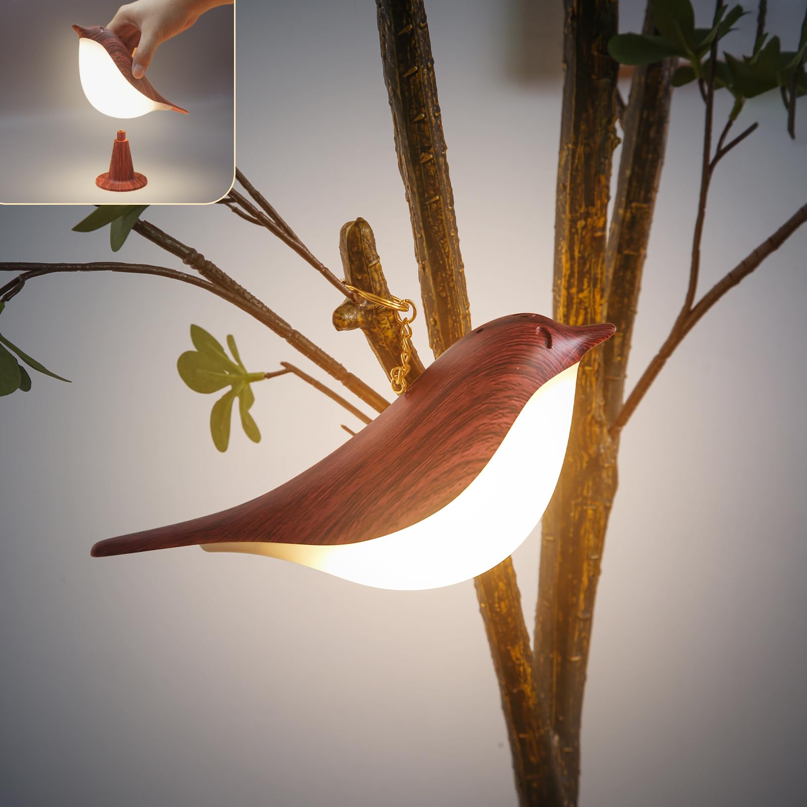 Ym Dragon Small Bird Table Lamp, Cordless Bedside Lamps, Battery Operated Lamp With 3 Color Temperatures, Dimmable Bird Night Light, Touch Lamps For Nightstand, Rechargeable Outdoor Lights For Patio