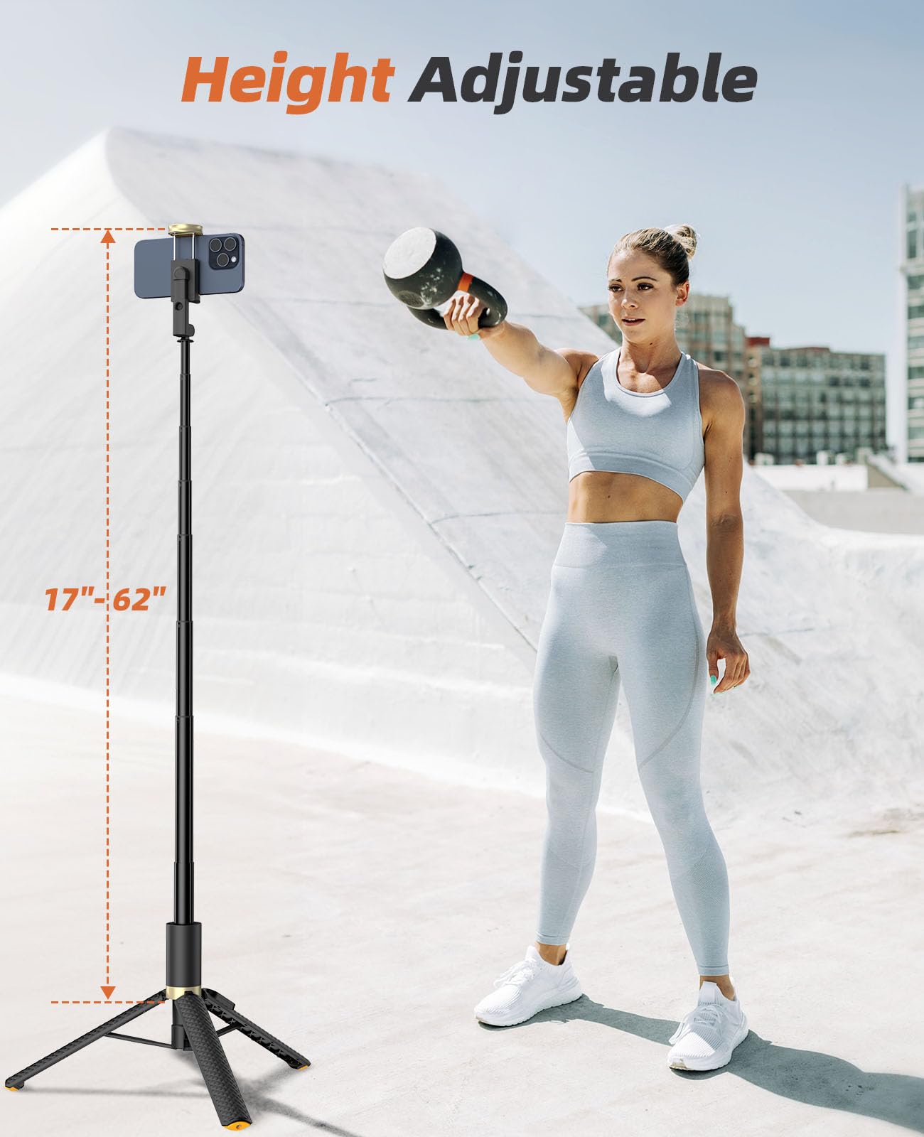 Vimose 62" Phone Tripod & Selfie Stick, Tripod For Iphone With Remote, All-In-1 Cell Phone Stand, Portable, Extendable Stand For Selfies Video Recording Vlog Kit, Compatible With Iphone Android