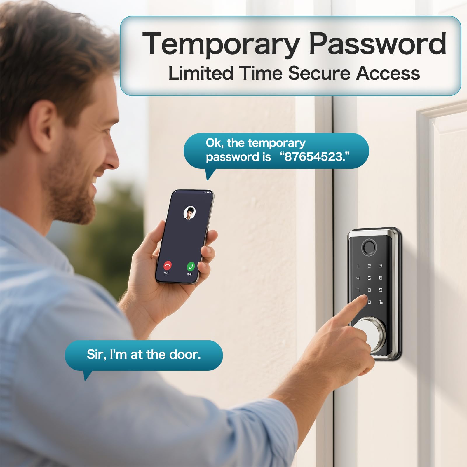 Cyphercore Smart Locks Front Door, Keyless Entry Door Lock With App Control, Fingerprint Deadbolt Alexa With Touchscreen Keypad Code, Bluetooth Electronic Deadbolt Auto-Lock For Home