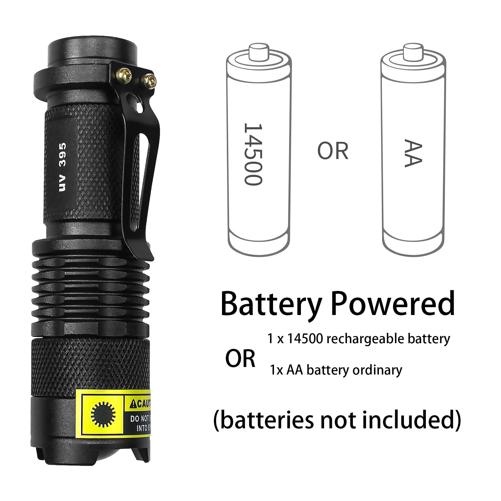 Eowco 395Nm Uv Flashlight, Mini Ultraviolet Blacklight Detector For Dry Dog Urine, Pet Stains, Small Led Black Light Torch For Uv Glue Curing, Ac Leak Detection & Scorpions Finder