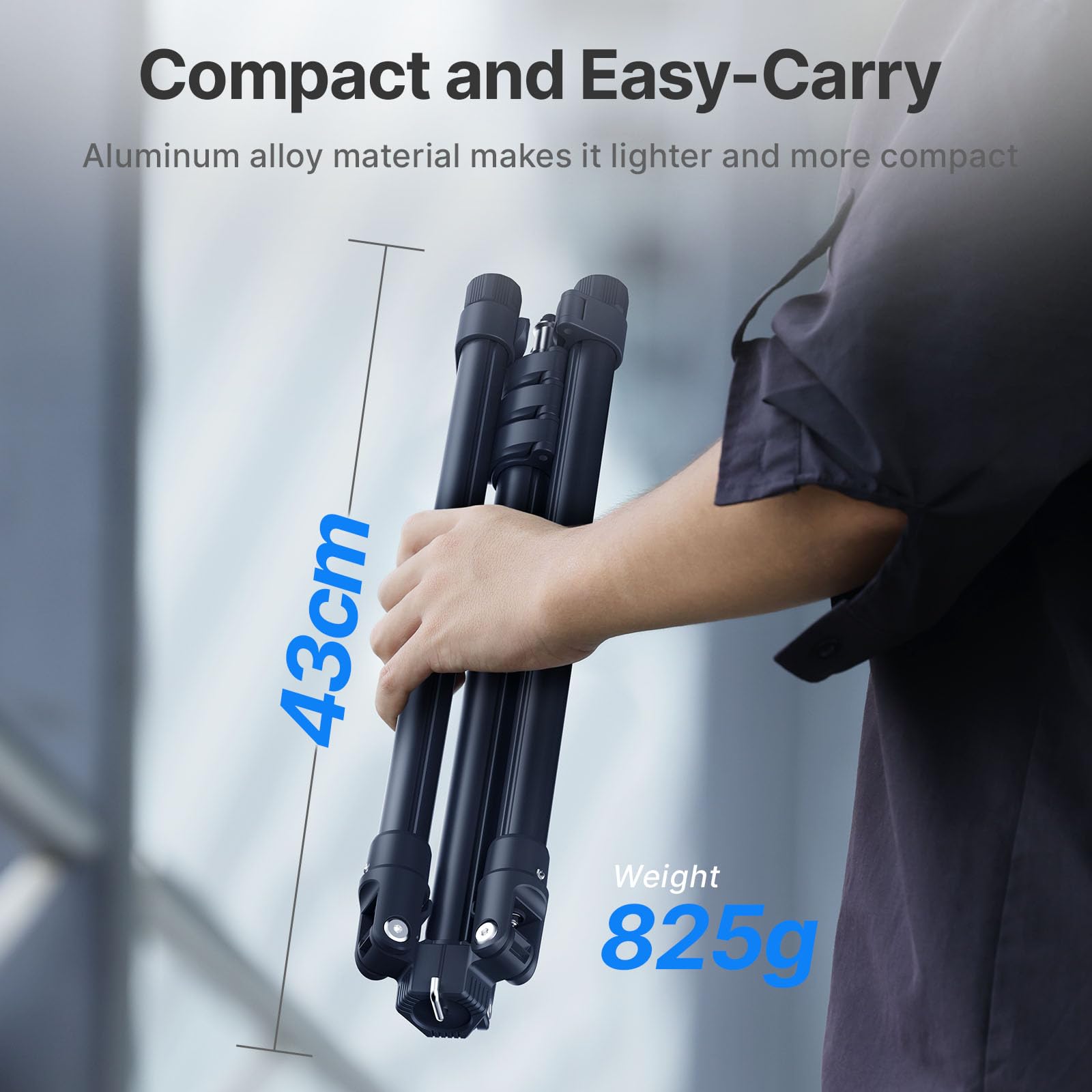 Vijim Ulanzi Tt43 Extendable Photography Light Stand, Adjustable 6.23Ft Aluminum Tripod, Reversible Portable Studio Lighting Tripod For Continute Output Lighting/Strobe Light/Webcams/Cameras/Softbox