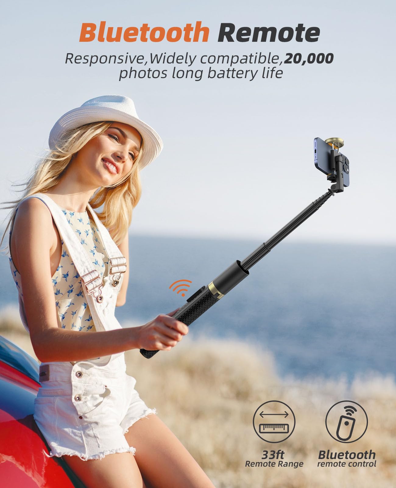 Vimose 62" Phone Tripod & Selfie Stick, Tripod For Iphone With Remote, All-In-1 Cell Phone Stand, Portable, Extendable Stand For Selfies Video Recording Vlog Kit, Compatible With Iphone Android