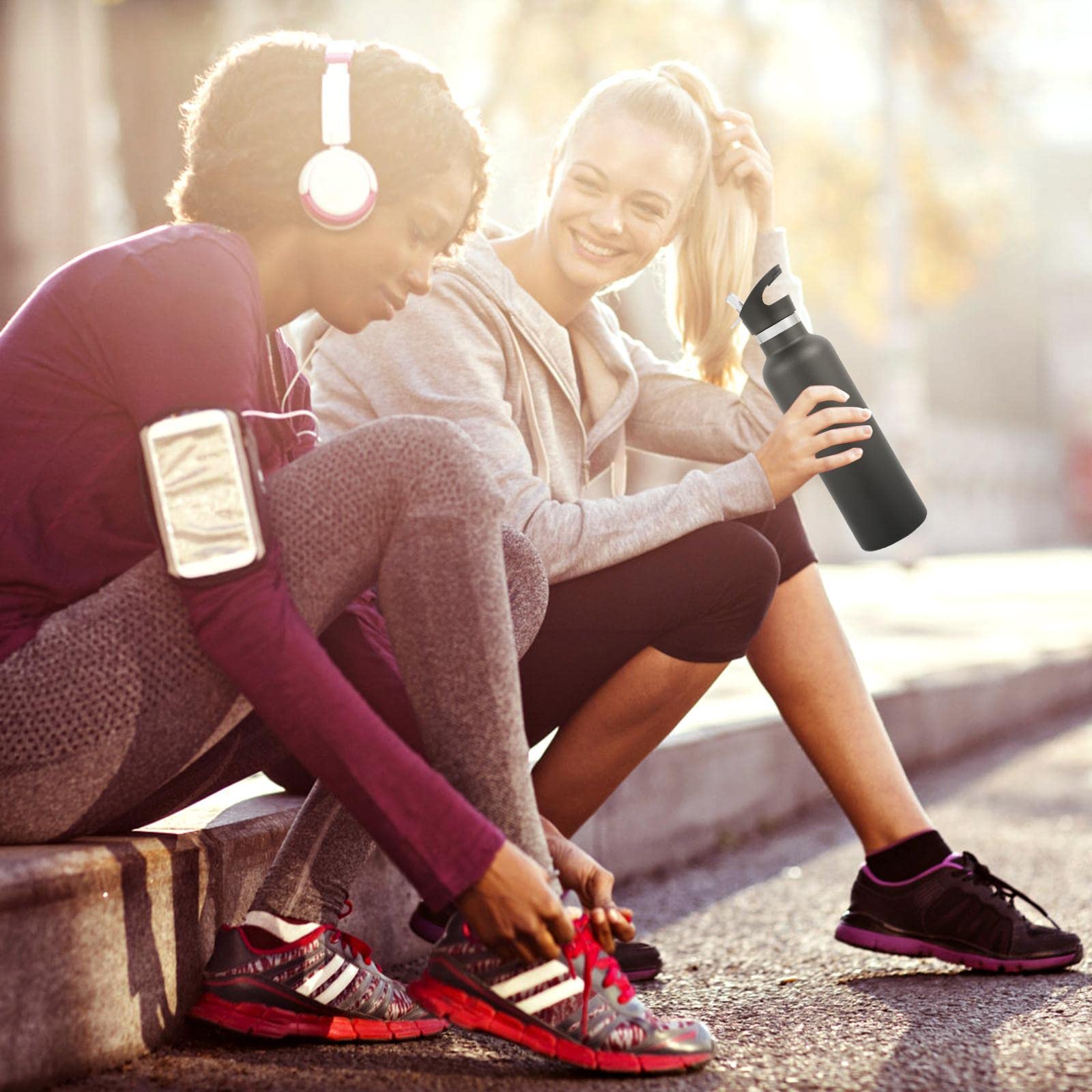 Neihepal 24Oz Insulated Water Bottles Bulk 8 Pack,Stainless Steel Double Wall Sport Bottle