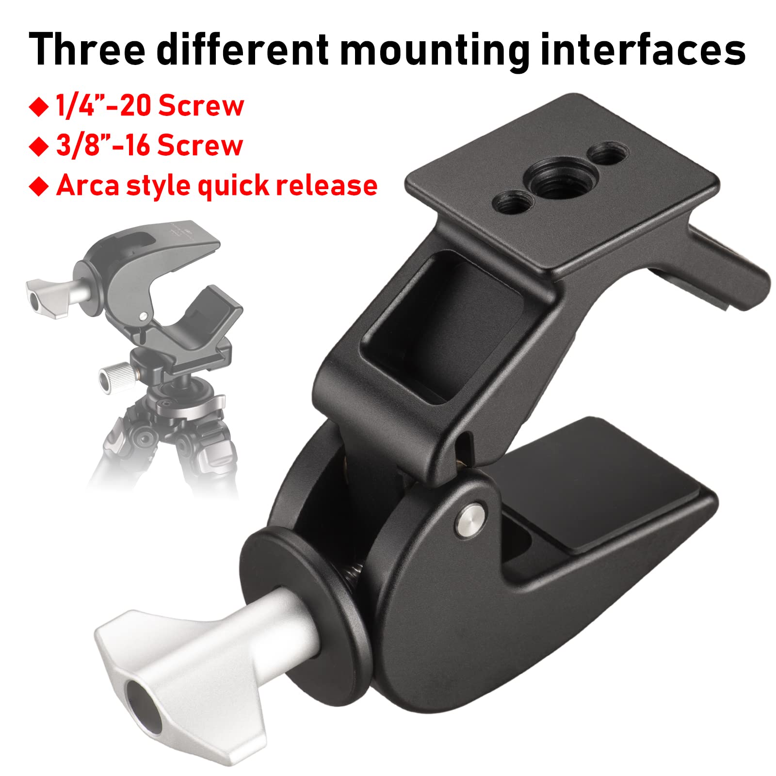 Zelnoox Clamp Binocular Tripod Adapter – Arca Quick Release Dovetail  1/4"-20 & 3/8"-16 Screw Holes  Fits 26-58Mm Binoculars