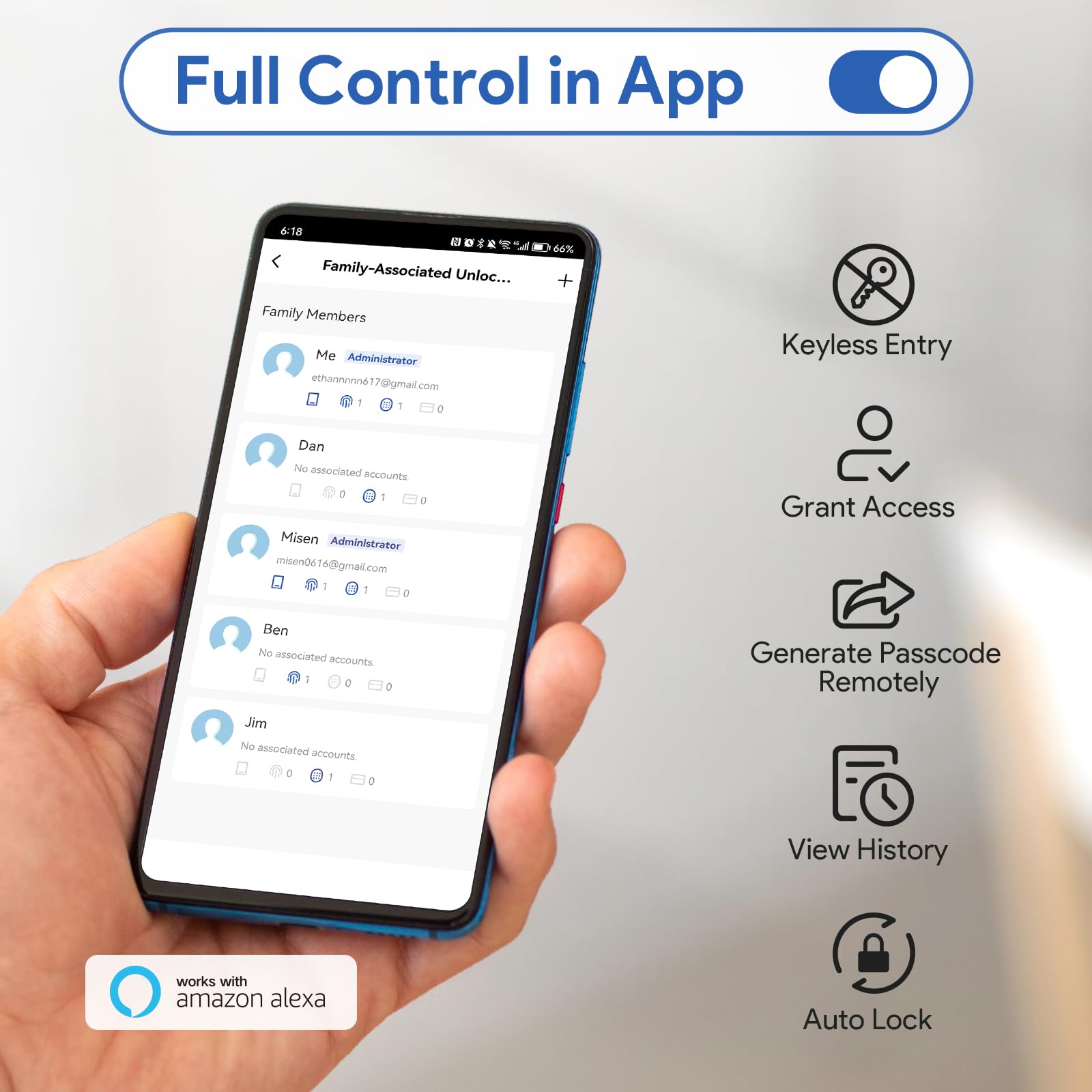 Nice Digi Smart Keypad Door Lock With Handle: Keyless Entry Electronic Lock For Front Door, Easy Installation
