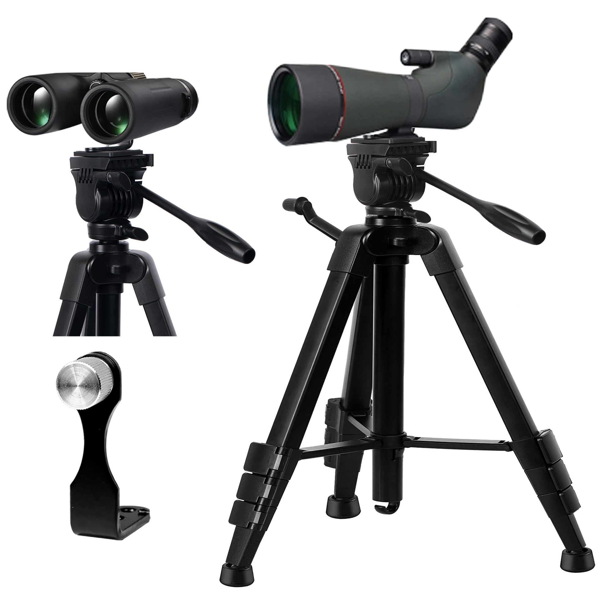 Lcncy Binocular & Spotting Scope Tripod Stand - Universal Lightweight Travel Video Tripod - Compatible With Spotting Scope/Telescope/Astronomy Binoculars/Dslr
