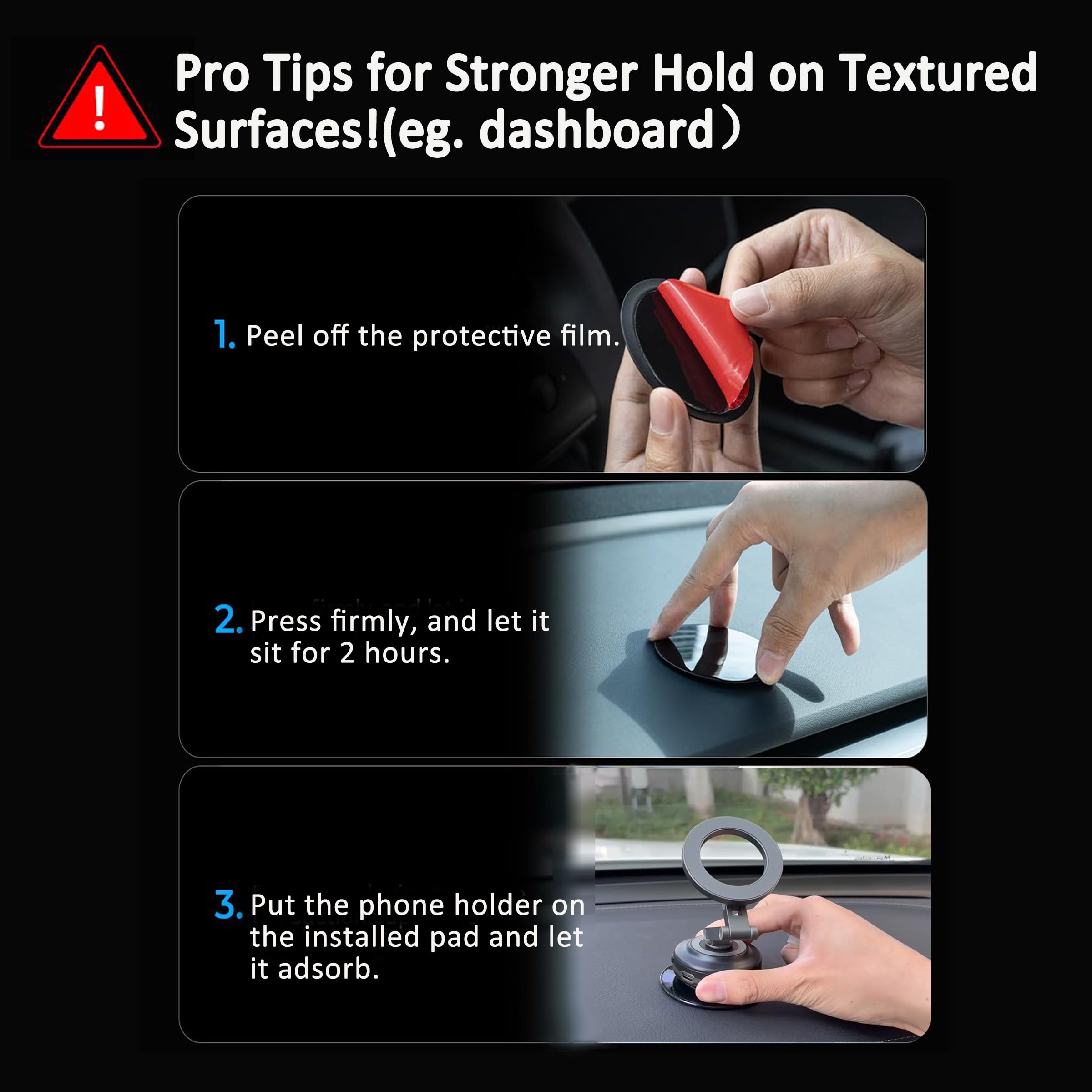 Zcchesong  Three Axis Adjustable Electric Vacuum Suction Phone Holder,360° Rotation Suction Phone Mount Hands- Phone Holders For Your Car Window,Dashboard Vacuum Magnetic Phone Stand