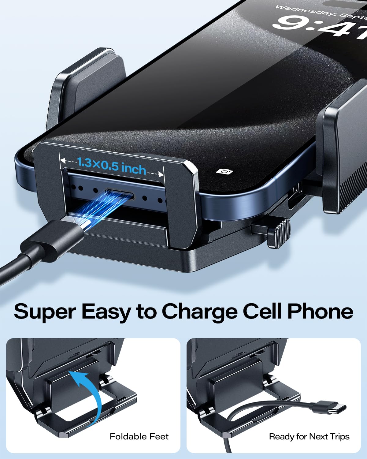 Apps2Car Sturdy Cd Slot Phone Mount With One Hand Operation Design, Hands- Car Phone Holder Universally Compatible With All Iphone & Android Cell Phones, For Smartphone Mobile