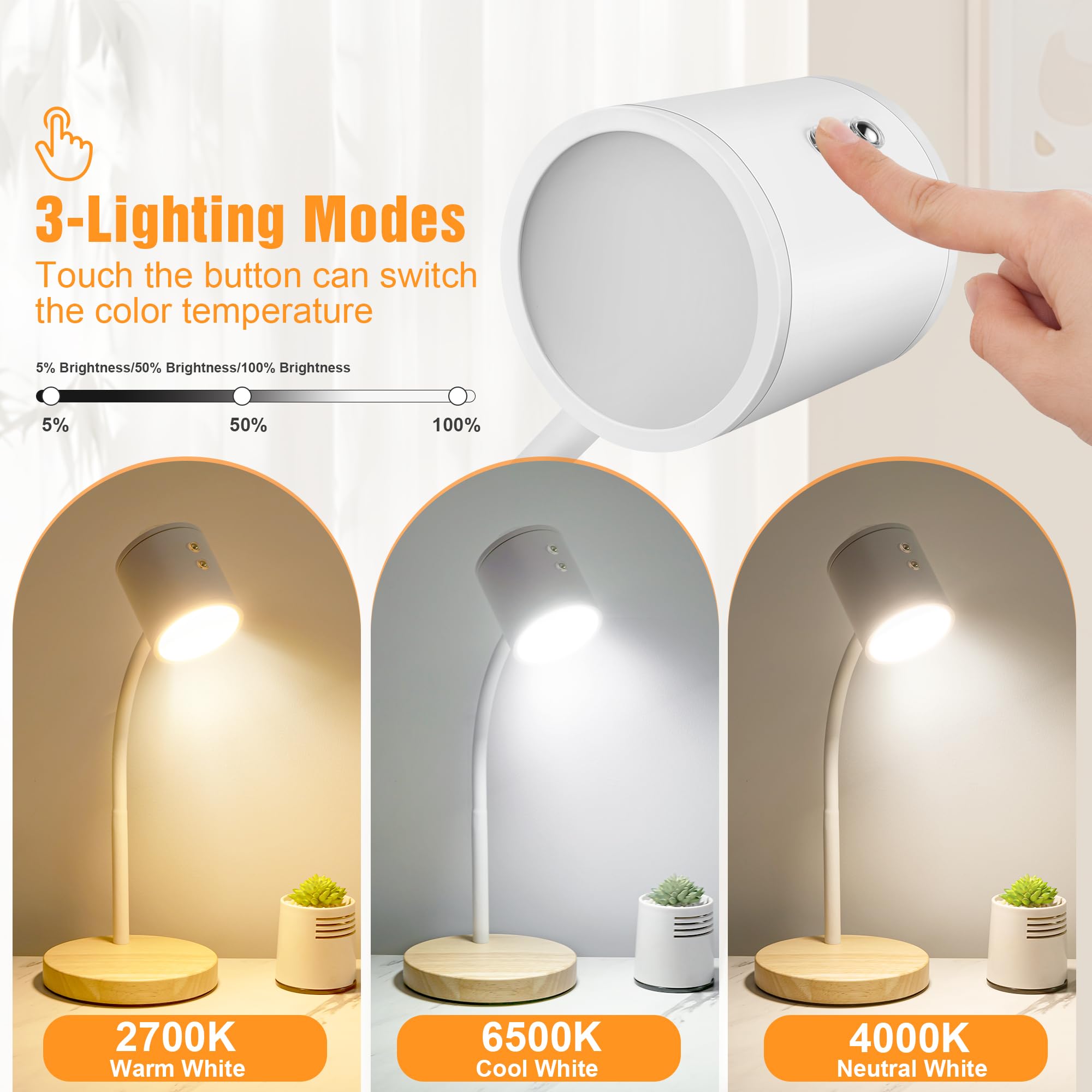 Kiandqu Double Side Lighting Projection Lamp With 3D Ocean Wave Lamp,3 Colors & Dimmable Bright Table Lamp,Adjustable Gooseneck,Mood Lighting For Reading, Living Room, Bedroom …