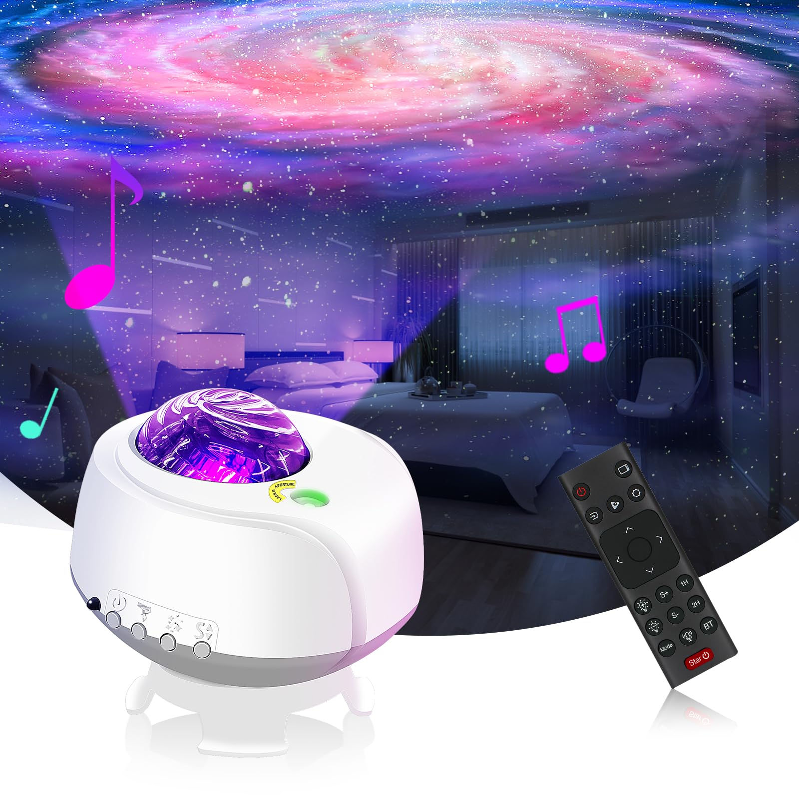 Fliti Galaxy Lights Projector, Star Projector With Changing Nebula And Galaxy Shapes Night Light