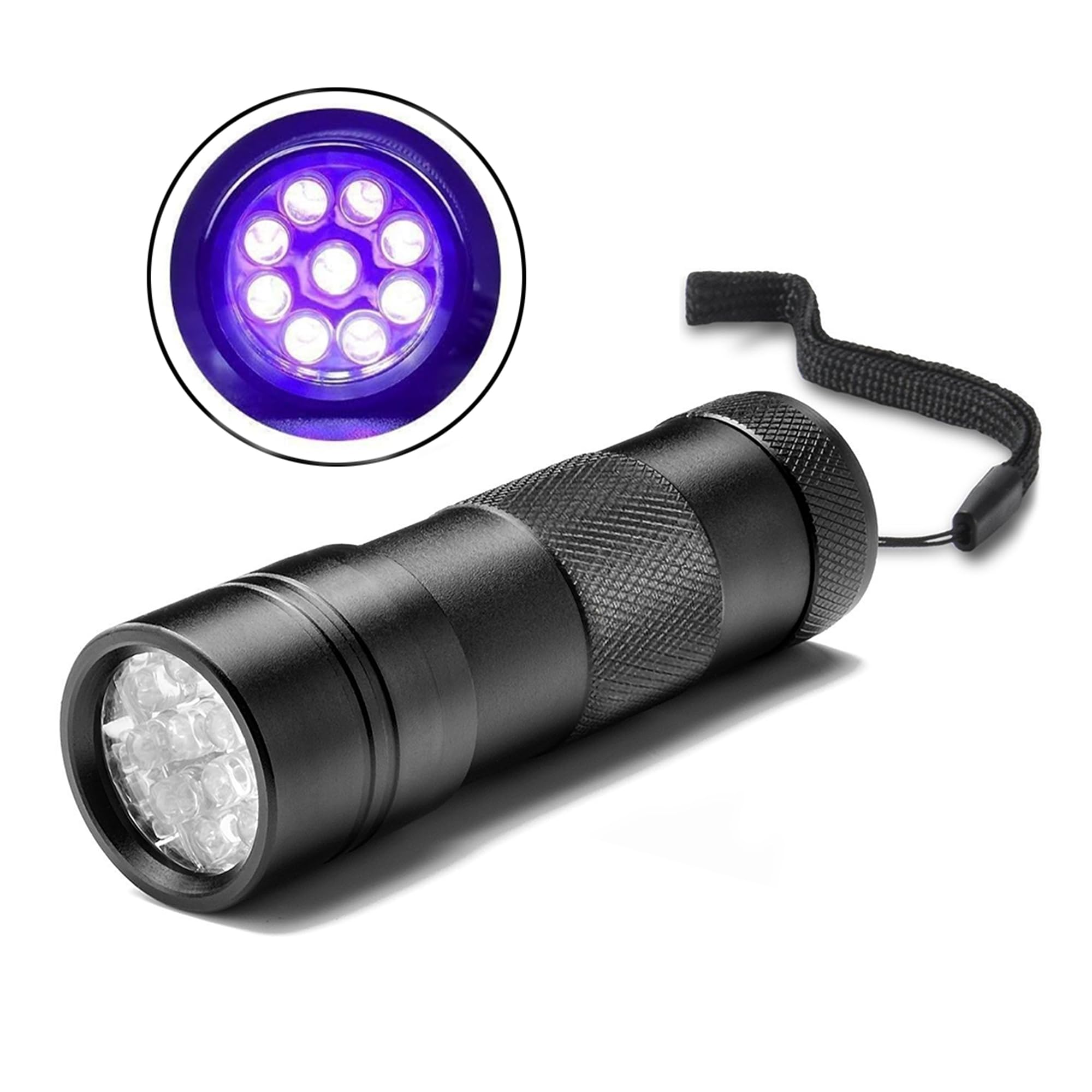 Jor Uv Flashlight With Aaa Batteries, Pet Pee & Stain Detector, Black Ultra Violet Mini Handheld Light, Spots Invisible Stains, Aluminum Alloy, Multifunctional