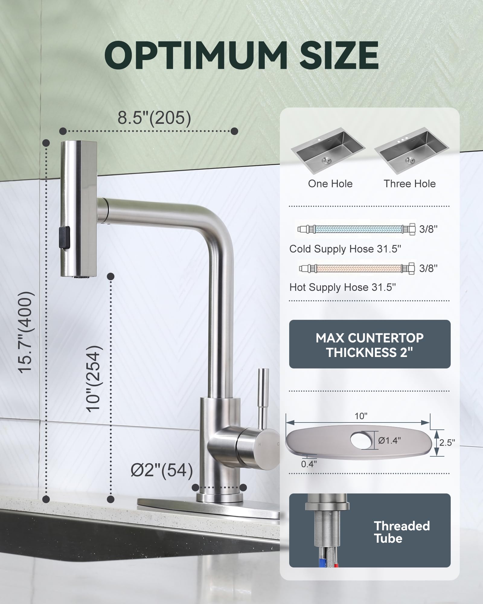 Iviga Waterfall Kitchen Sink Faucet With Sprayer: 3 Modes(Waterfall/Stream/Sweep) Pull Down Sprayer - Brushed Nickel Splash Proof Sink Faucet - Swivel Waterfall Kitchen Faucet For Wash Vegetable Fruit