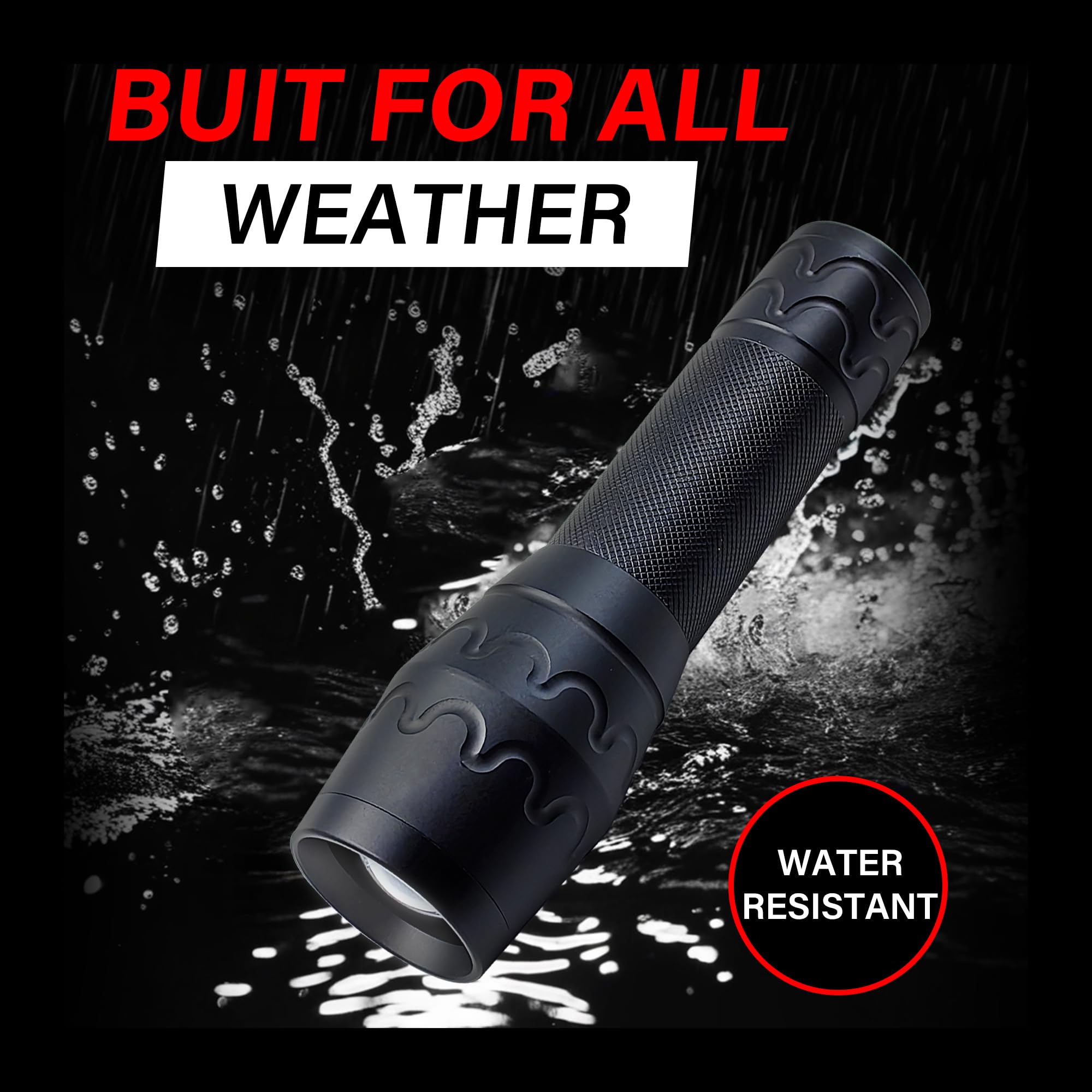 Fadomall Led Magnetic Flashlights Single Mode Bright Handheld Flashlight With Adjustable Focus, Emergency Light For Camping, Power Outages, Indoor Use, 2 Pack
