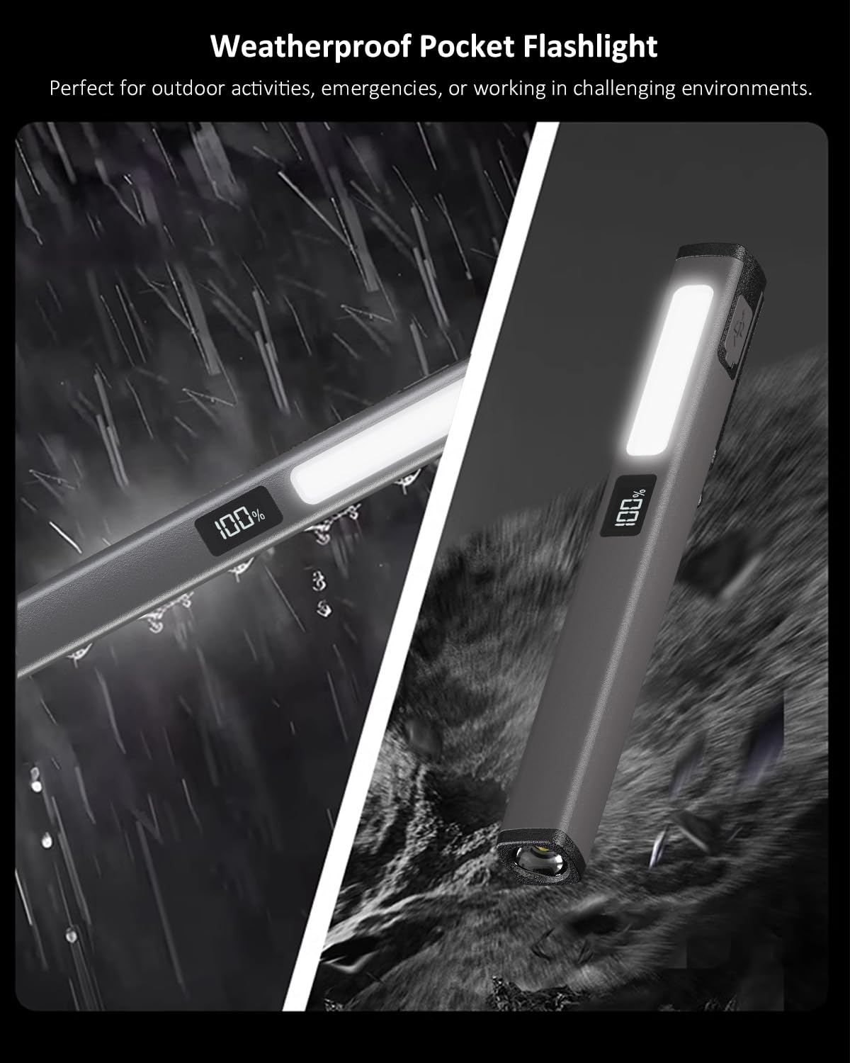 Cussity Rechargeable Pen Flashlights With Cob Lights, Led Pen Lights With 6 Light Modes, Pocket Flashlight With Clip With Led Power Display, Penlight For Camping/Inspection/Emergency,Green