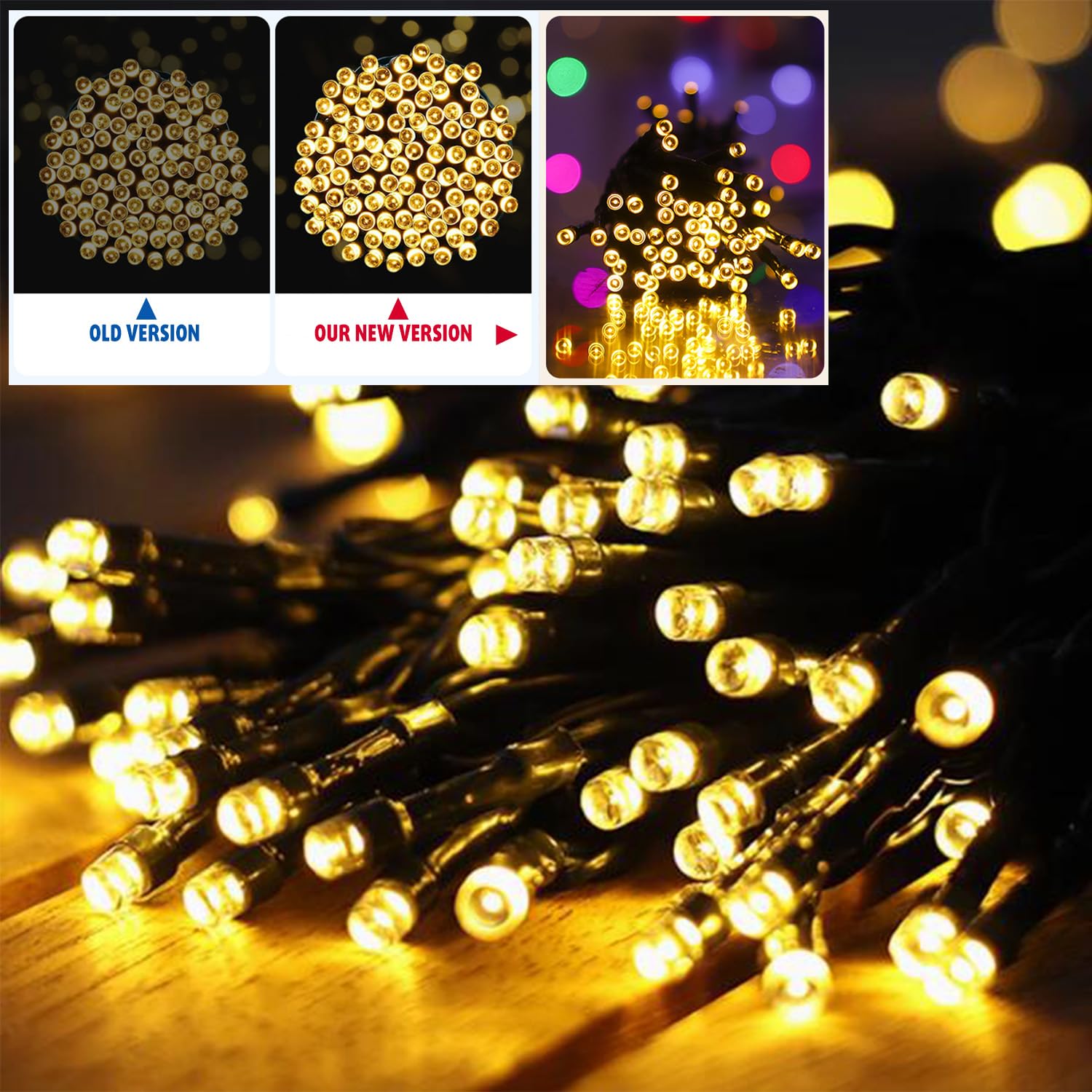 G.Catacc 6-Pack Outdoor String Lights Solar Powered, Total 240Ft 600 Led 8 Modes Waterproof Solar Fairy Lights For Outside Tree Patio Yard Holiday Decor (Warm White)